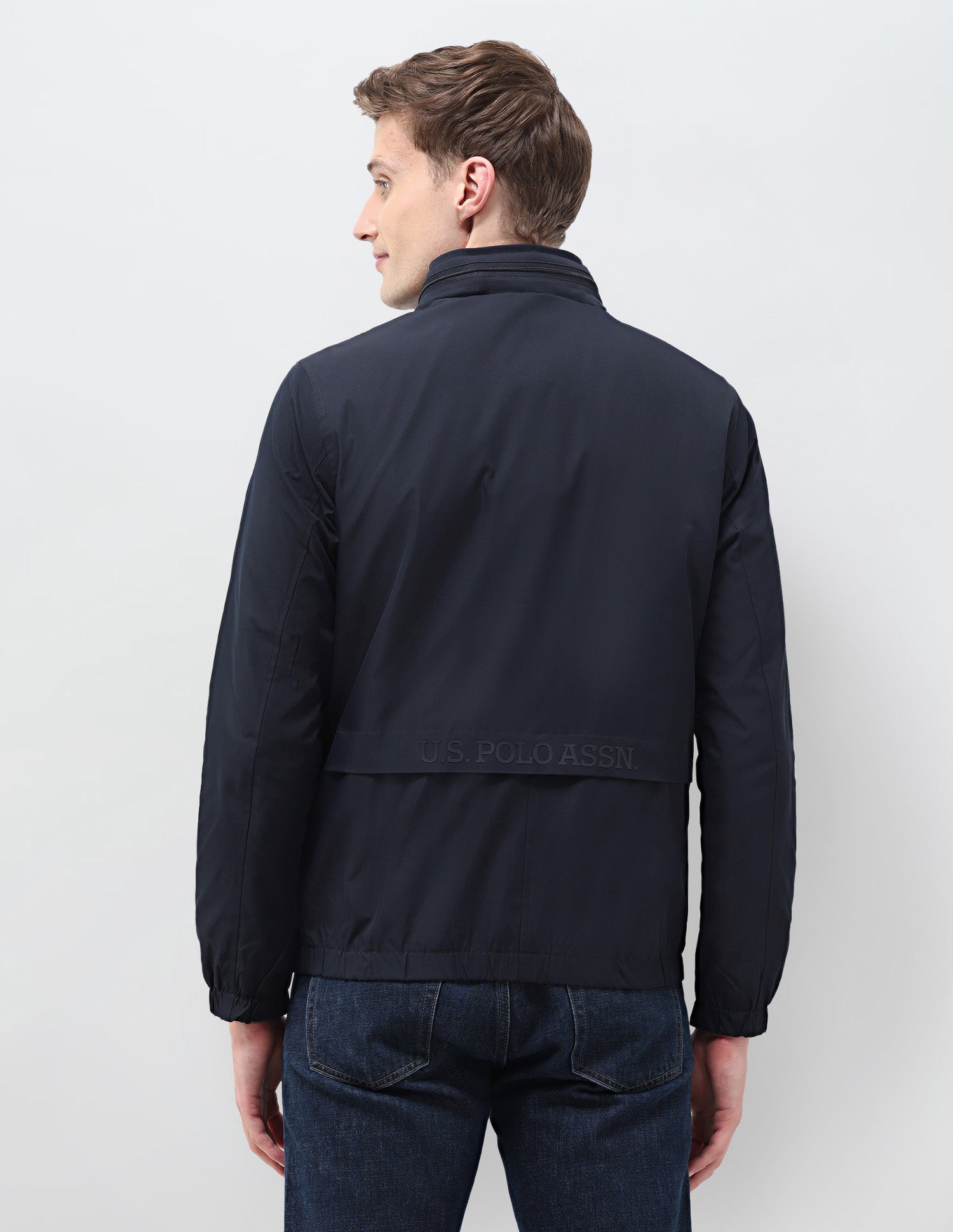 Regular Fit Solid Packable Hood Jacket Navy - U.S. Polo Assn. India | Large