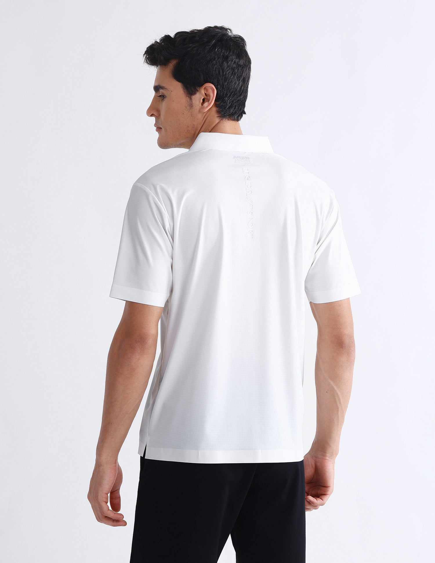 Textured Slim Fit Polo Shirt White - U.S. POLO ASSN. | Large