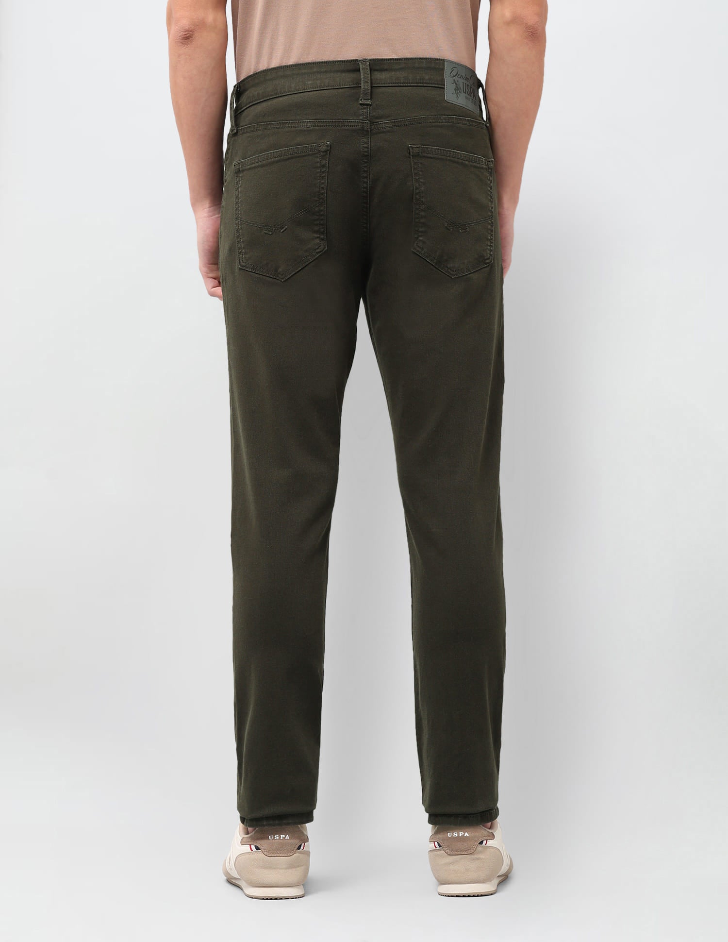 Solid Slim Tapered Fit Jeans Green - U.S. Polo Assn. India | Large