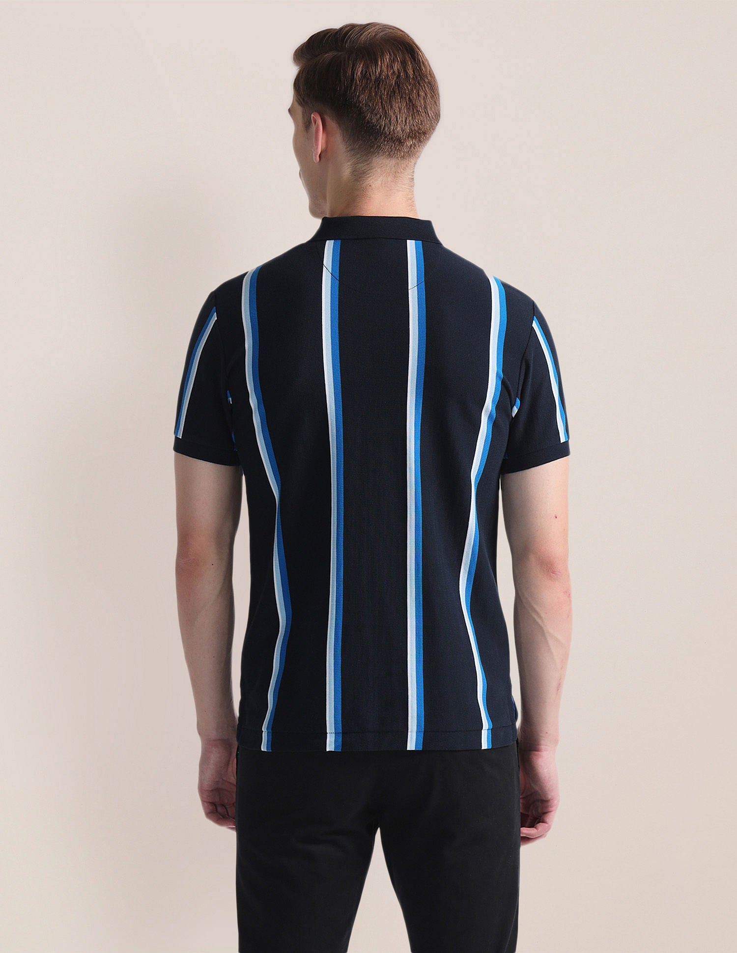Vertical Stripe Logo Polo Shirt Navy - U.S. Polo Assn. India | Large