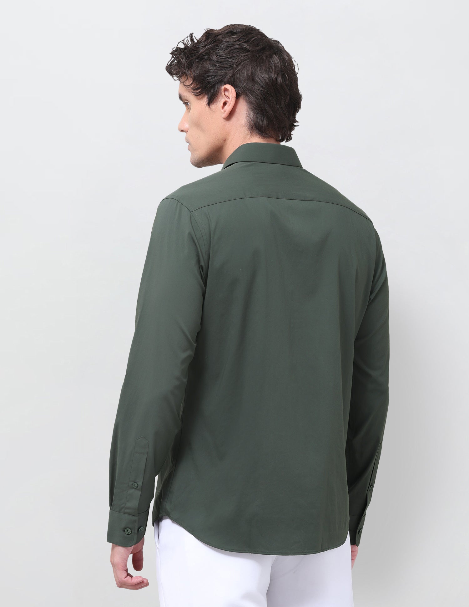 Solid Regular Fit Shirt Dark Green - U.S. Polo Assn. India | Large