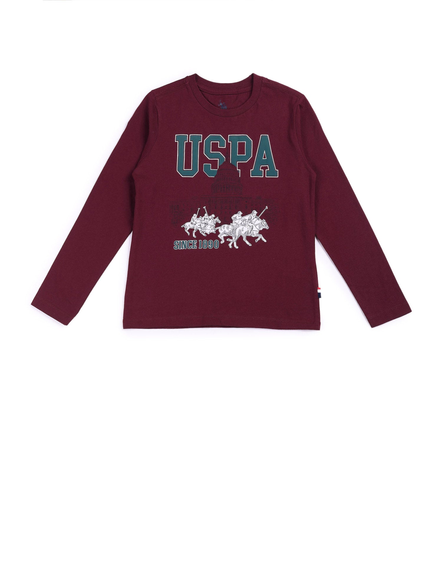 Boys Pure Cotton Regular T-shirt Red - U.S. Polo Assn. India | Large