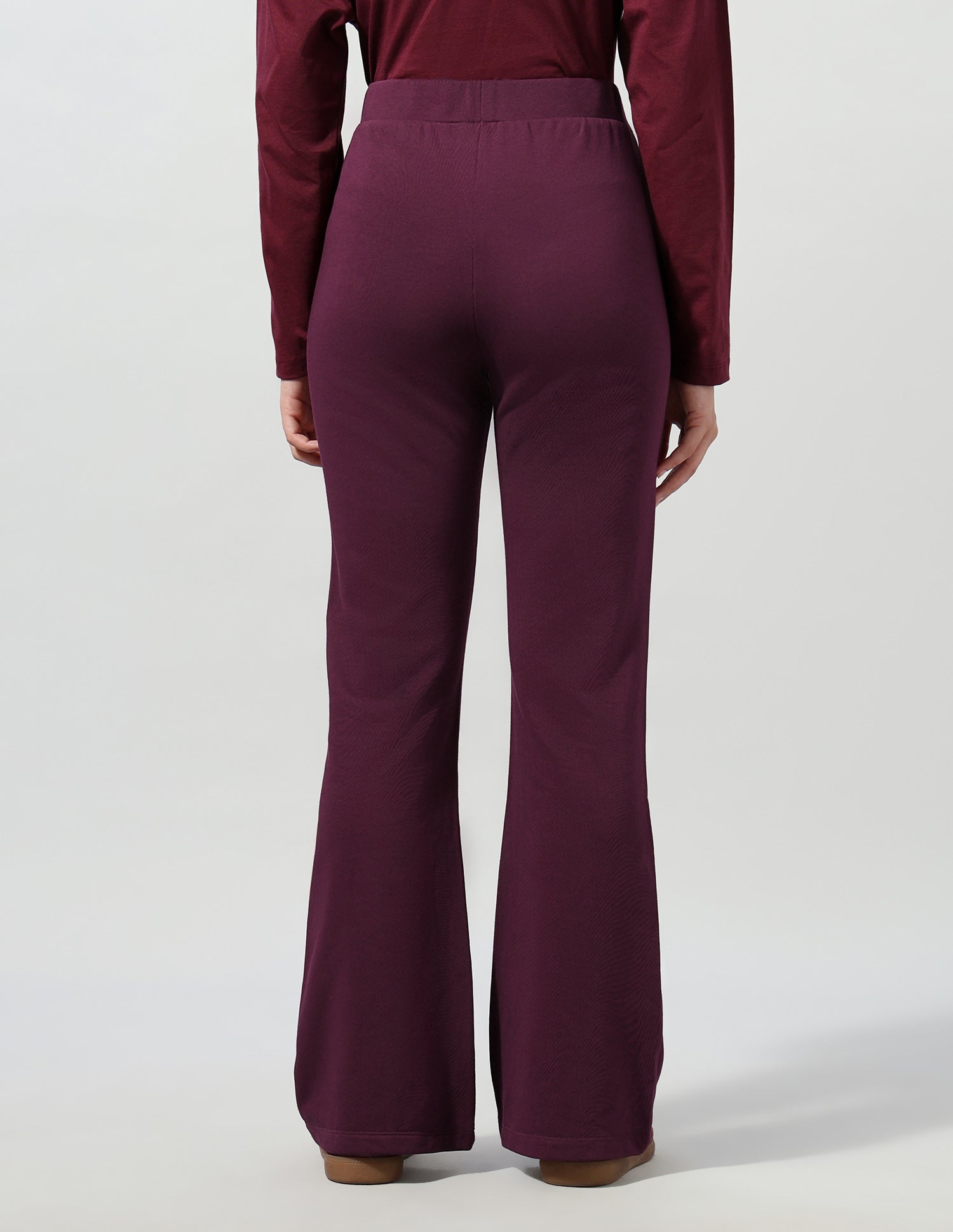 High Rise Flared Fit Trousers Wine - U.S. Polo Assn. India | Large