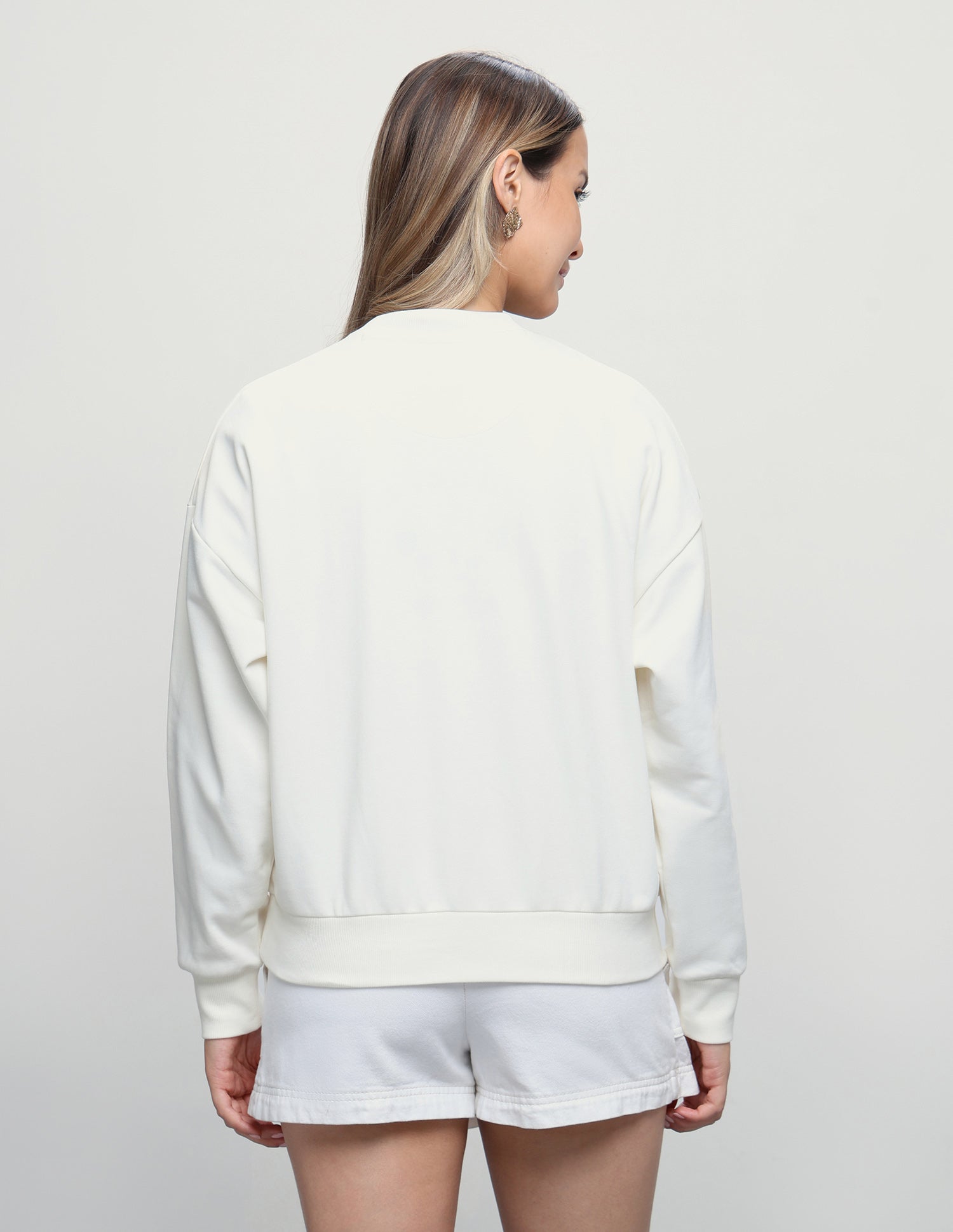 Graphic Brand Printed Oversized Fit Sweatshirt Off White - U.S. Polo Assn. India | Large