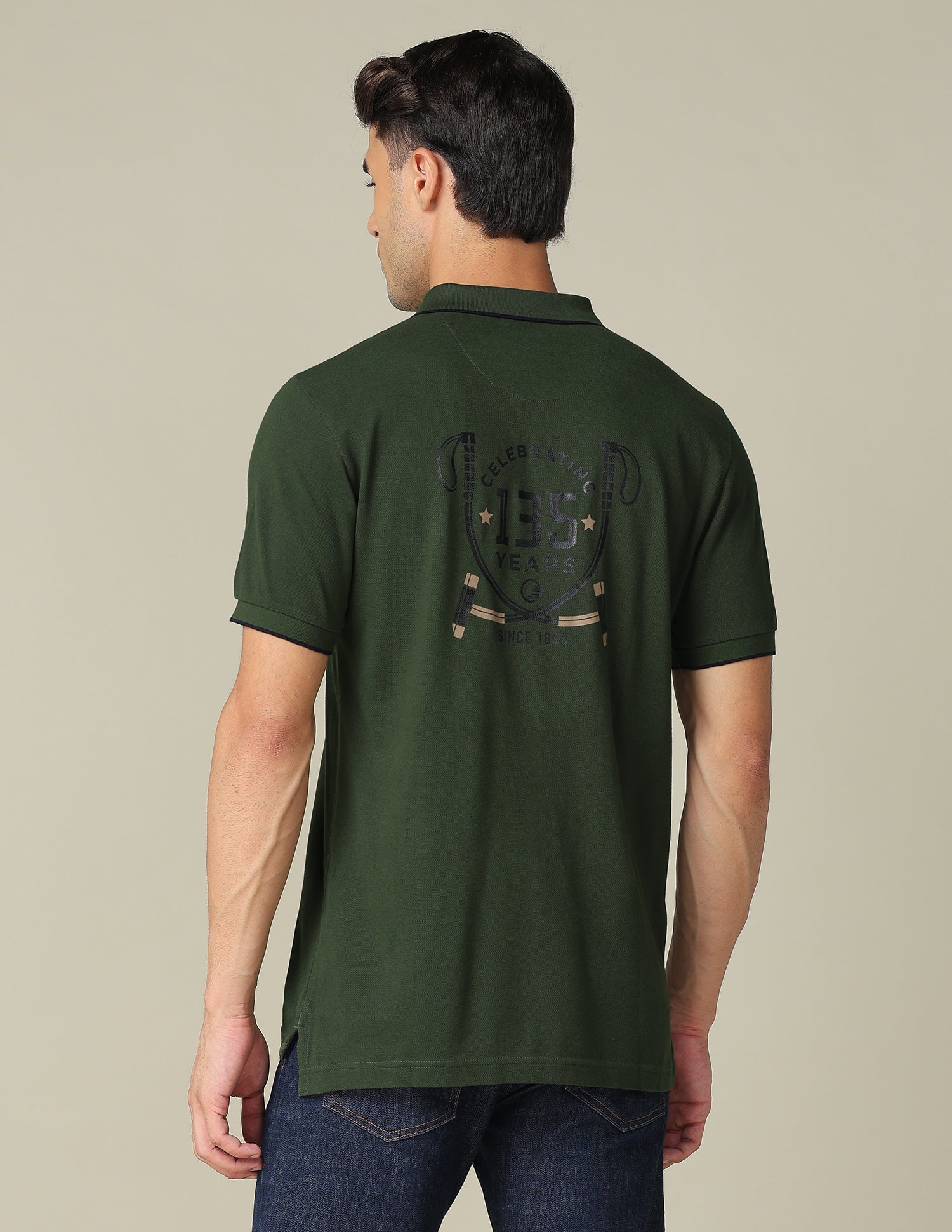 Graphic Printed Regular Fit Polo Shirt Dark Olive - U.S. POLO ASSN. | Large