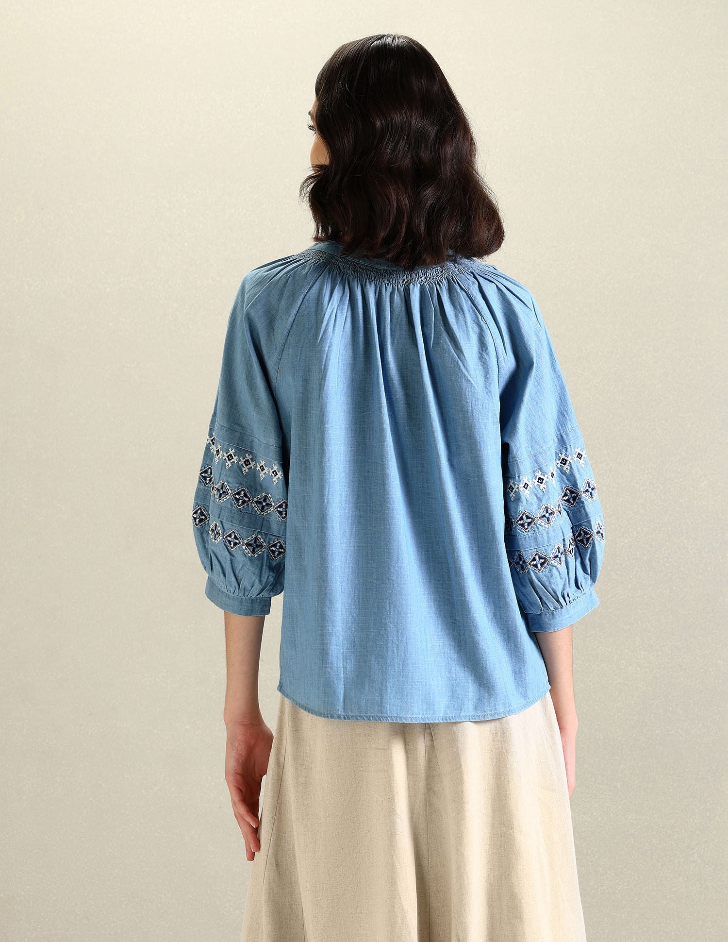 Denim Embroidery Top Blue - U.S. Polo Assn. India | Large