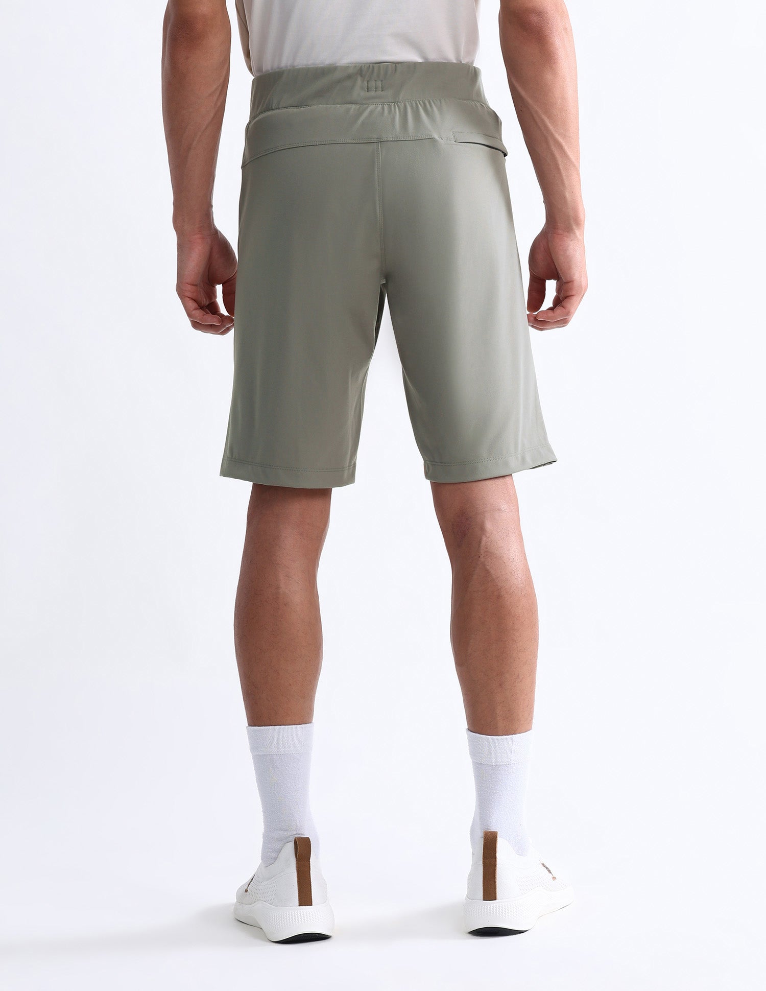 Solid Slim Fit Active Shorts Light Olive - U.S. Polo Assn. India | Large