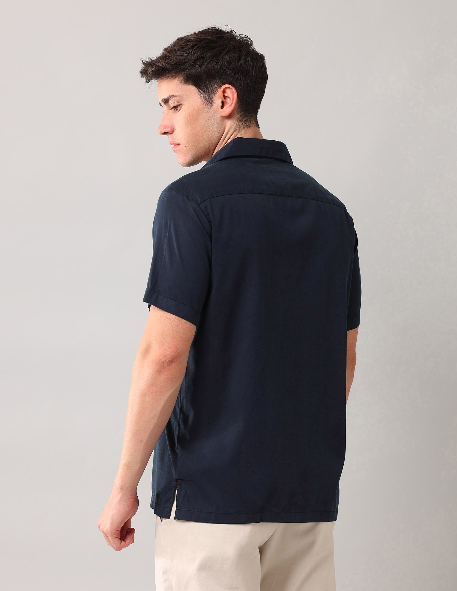 Solid Relaxed Fit Shirt Navy - U.S. Polo Assn. India | Large