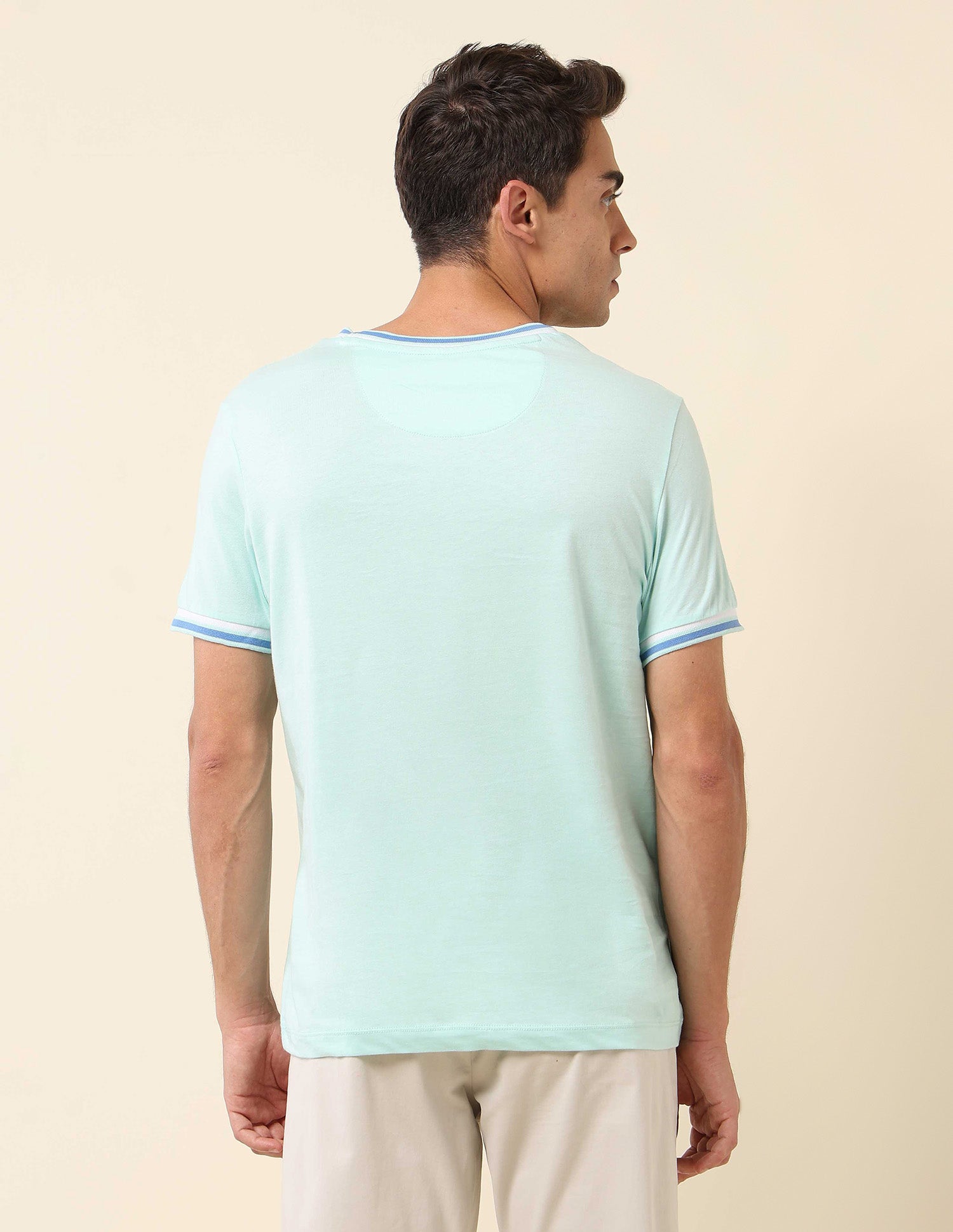 Solid Slim Fit T- Shirt Light Green - U.S. Polo Assn. India | Large