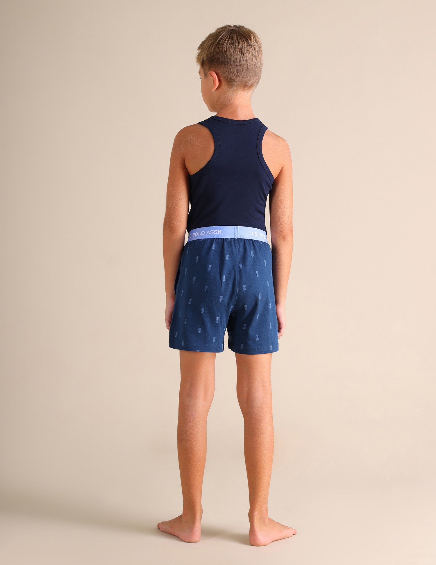 Pineapple Print EKX01 Lounge Shorts - Pack Of 2 Red and Blue - U.S. POLO ASSN. | Large