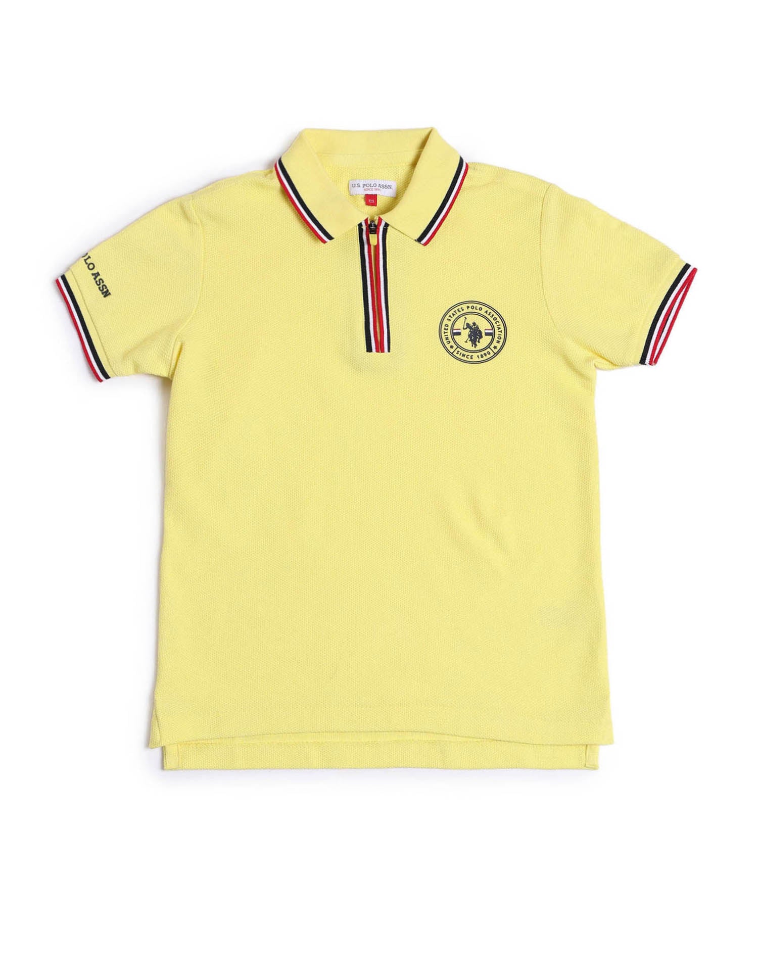 Boys Solid Regular Fit Polo Shirt Light Yellow - U.S. POLO ASSN. | Large