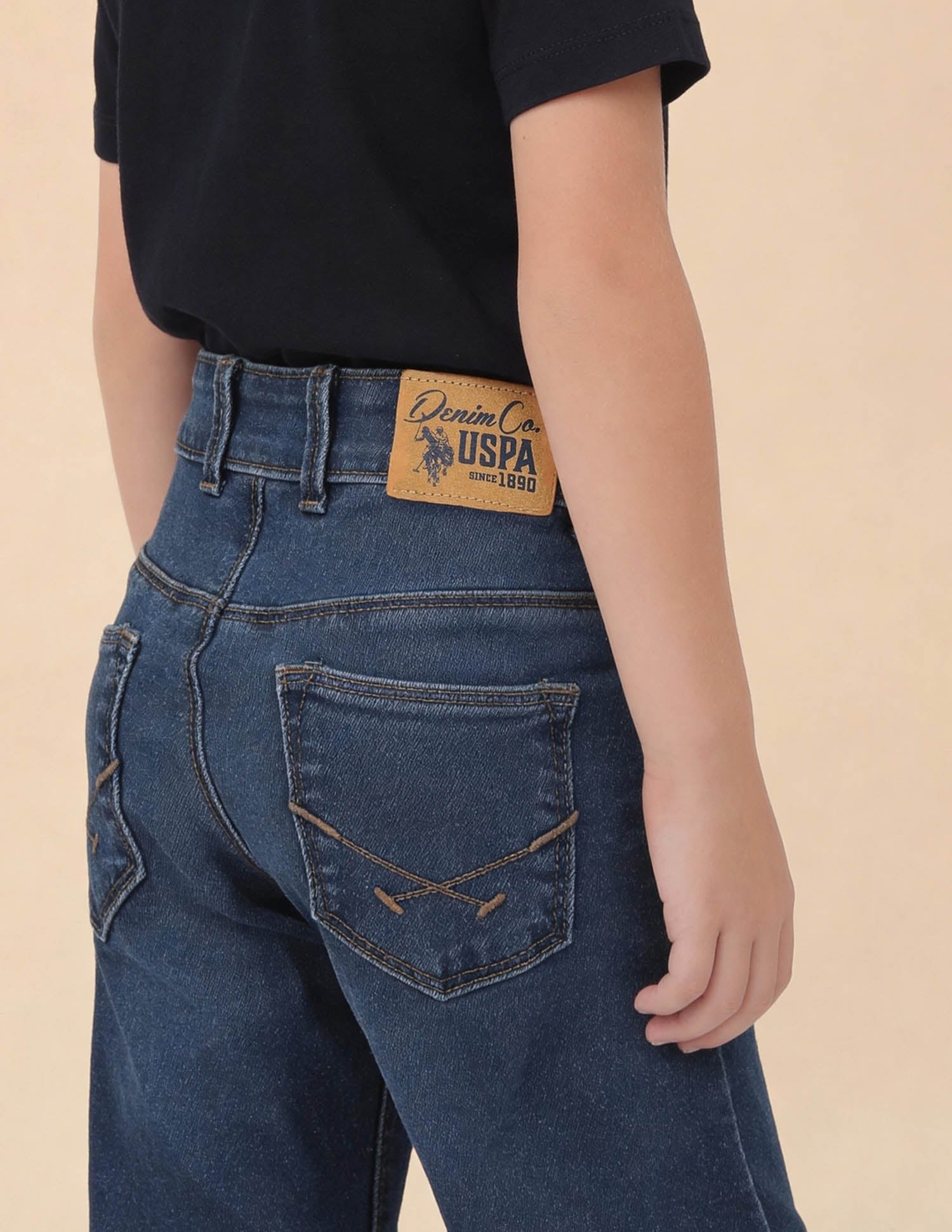 Relaxed Fit Whiskered Jeans Blue - U.S. Polo Assn. India | Large