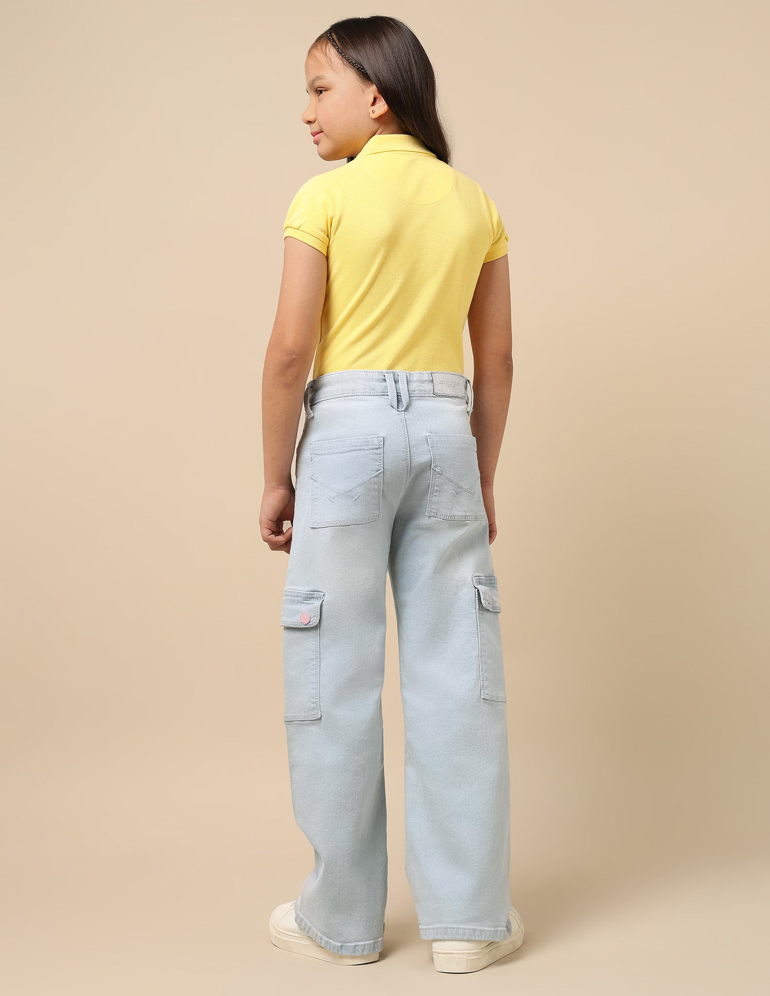 Girls Mid Rise Cargo Jeans Blue - U.S. Polo Assn. India | Large