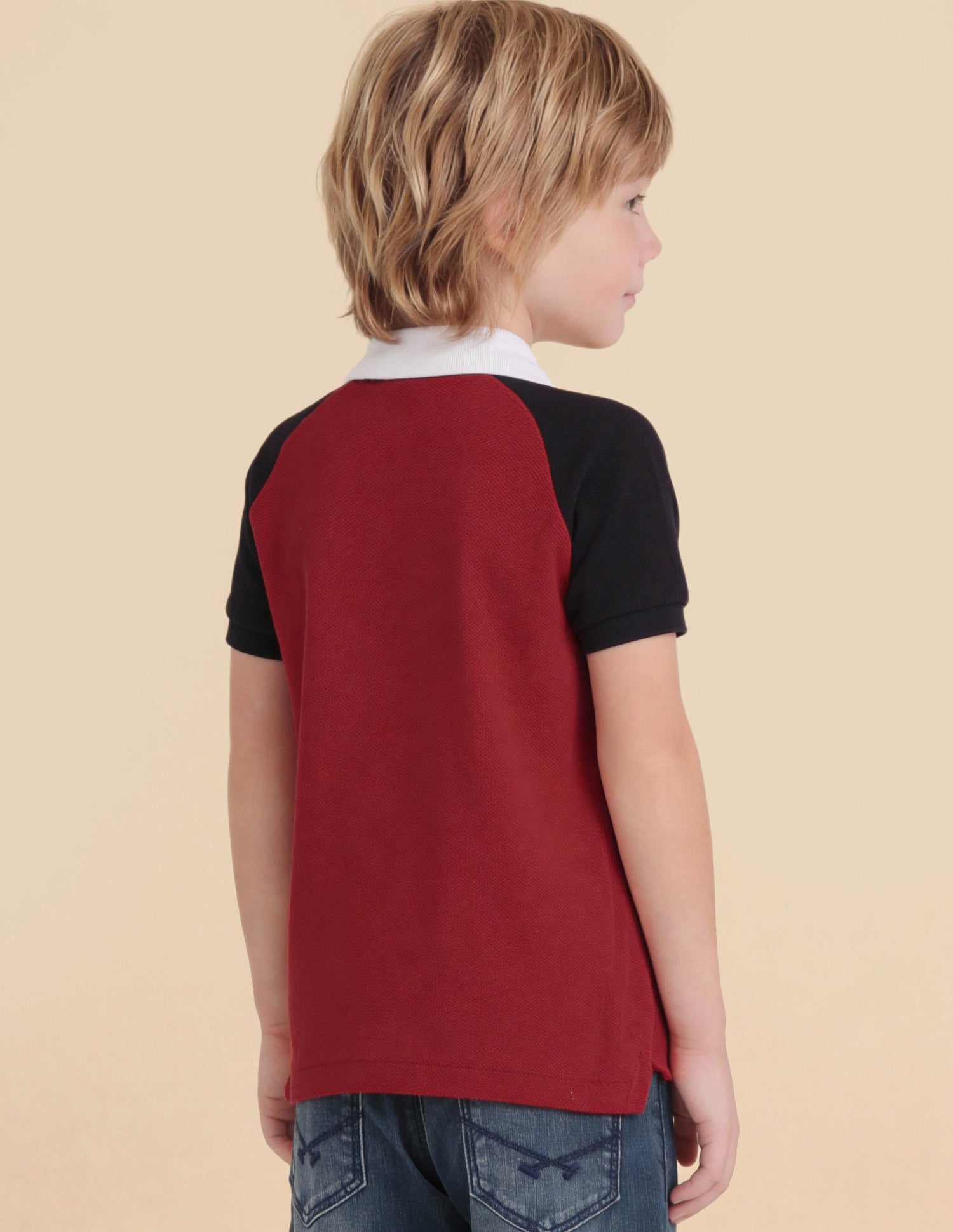 Boys Colour Block Regular Fit Polo Shirt Red - U.S. Polo Assn. India | Large