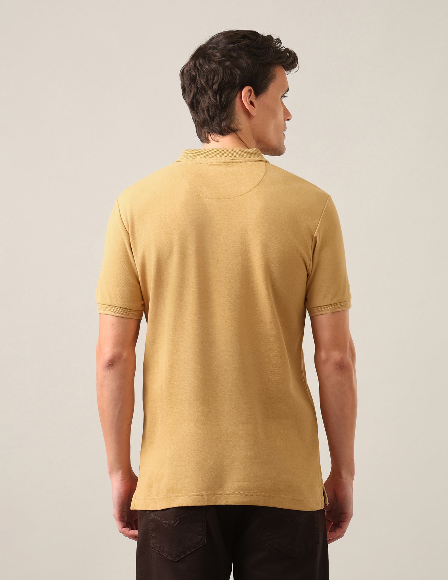 Solid Slim Fit Polo Shirt Mustard - U.S. Polo Assn. India | Large
