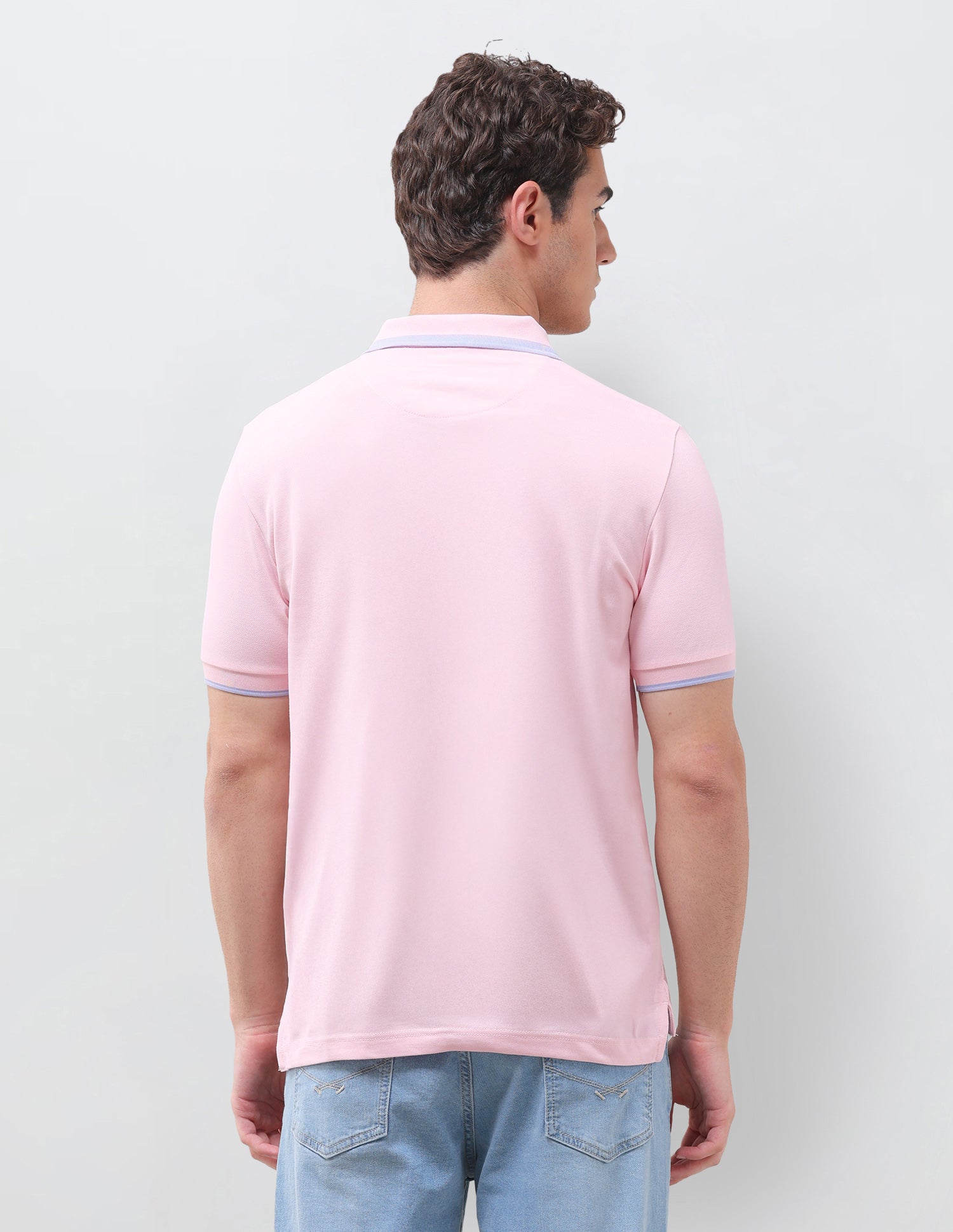 Solid Regular Fit Polo Shirt Light Pink - U.S. Polo Assn. India | Large