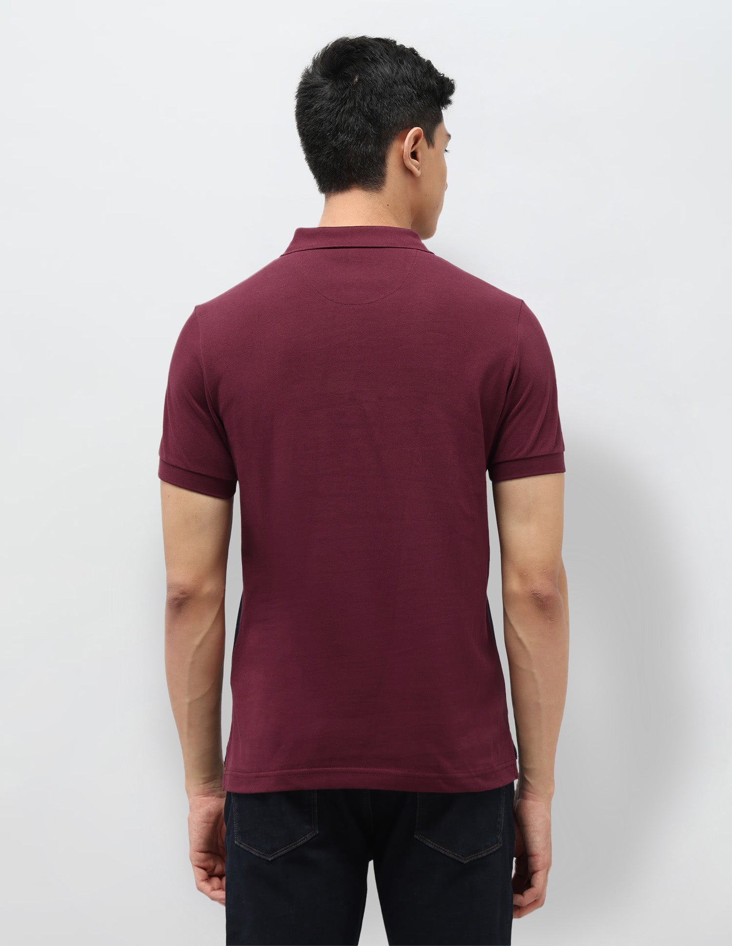 Colourblocked Pure Cotton Polo Shirt Maroon - U.S. Polo Assn. India | Large