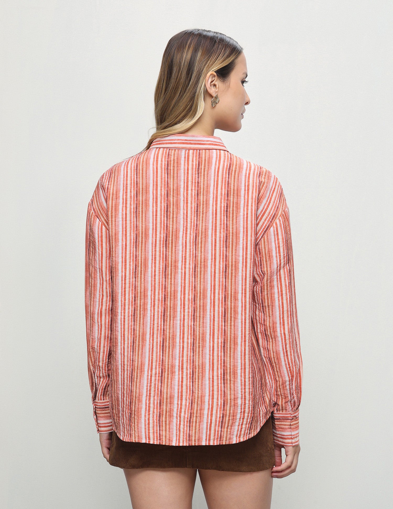 Vertical Striped Relaxed Fit Shirt Red - U.S. Polo Assn. India | Large