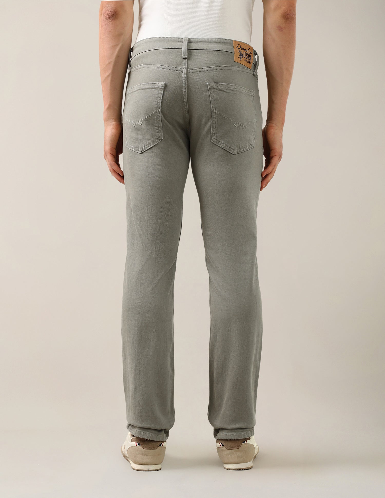 Harold Slim Straight Fit Green Jeans Olive - U.S. Polo Assn. India | Large