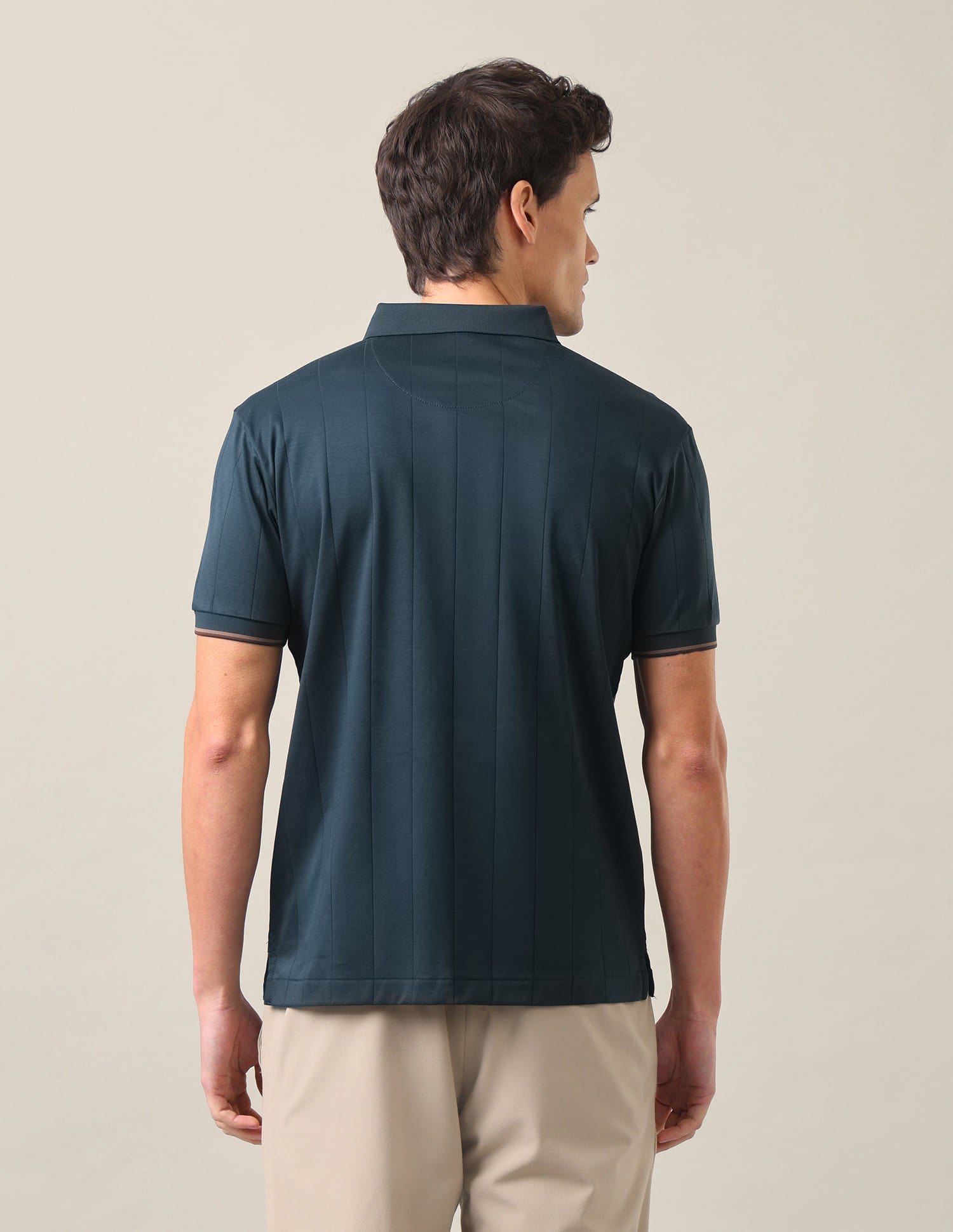 Vertical Striped Slim Fit Polo Shirt Teal - U.S. Polo Assn. India | Large