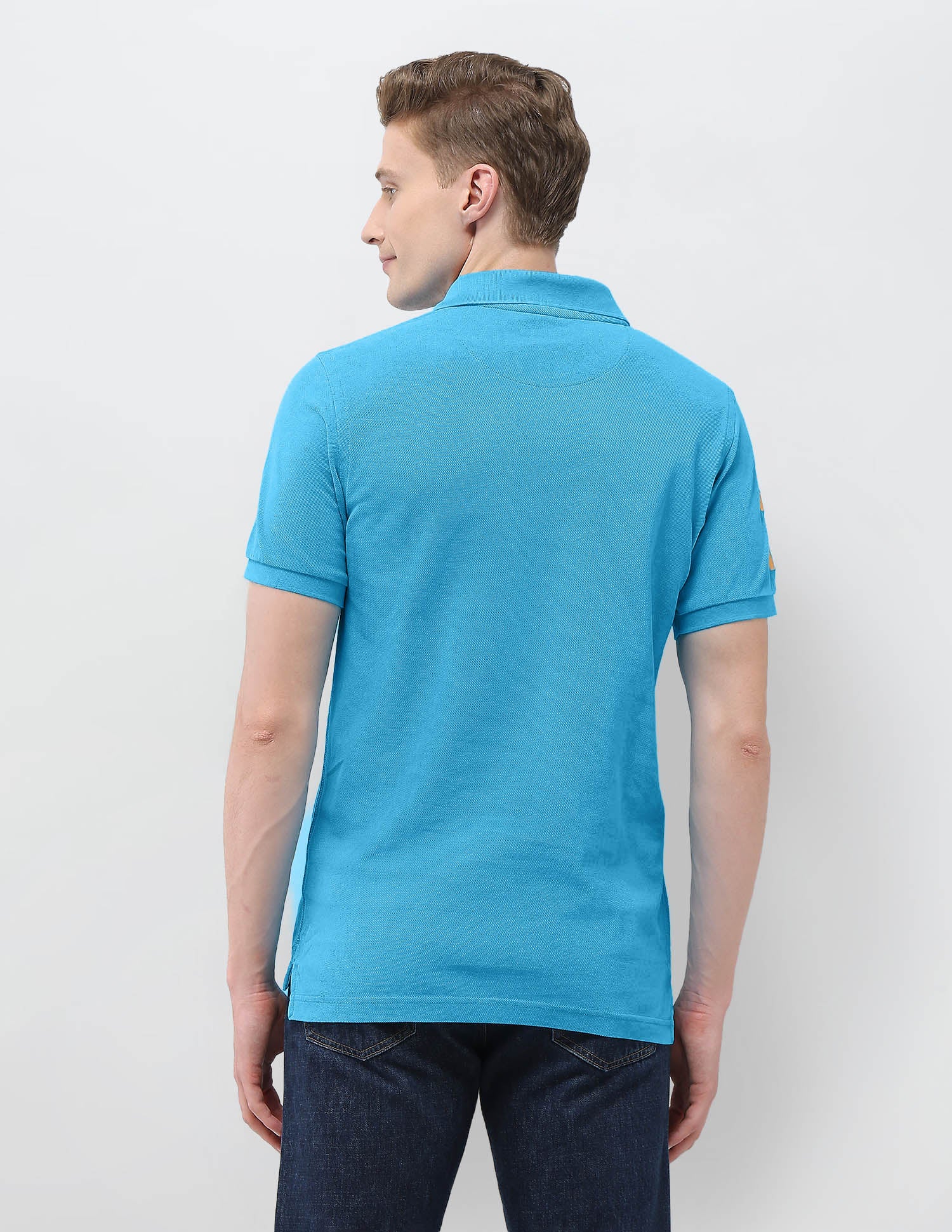 Solid Slim Fit Polo Shirt Blue - U.S. Polo Assn. India | Large