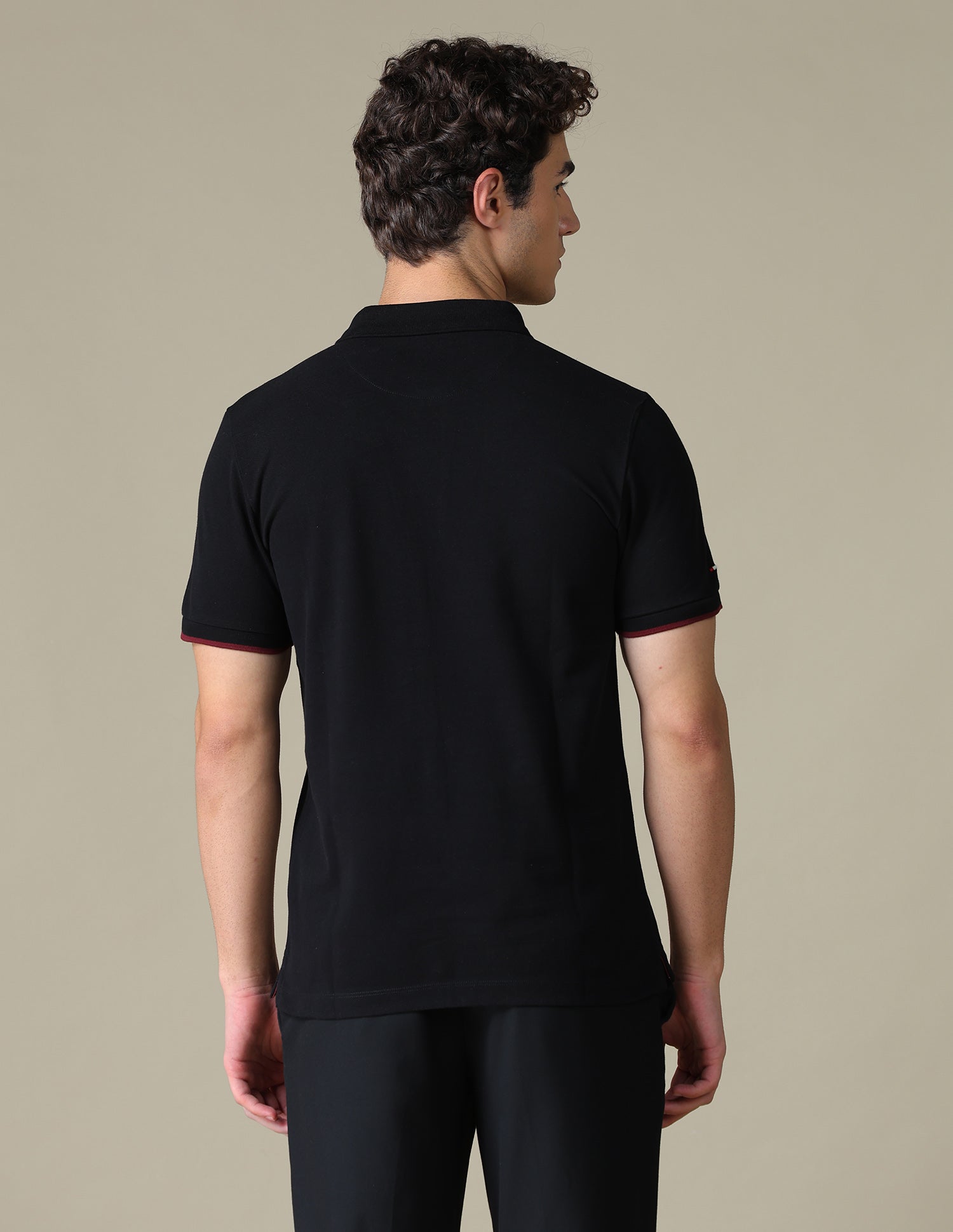 Solid Slim Fit Polo Shirt Black - U.S. Polo Assn. India | Large