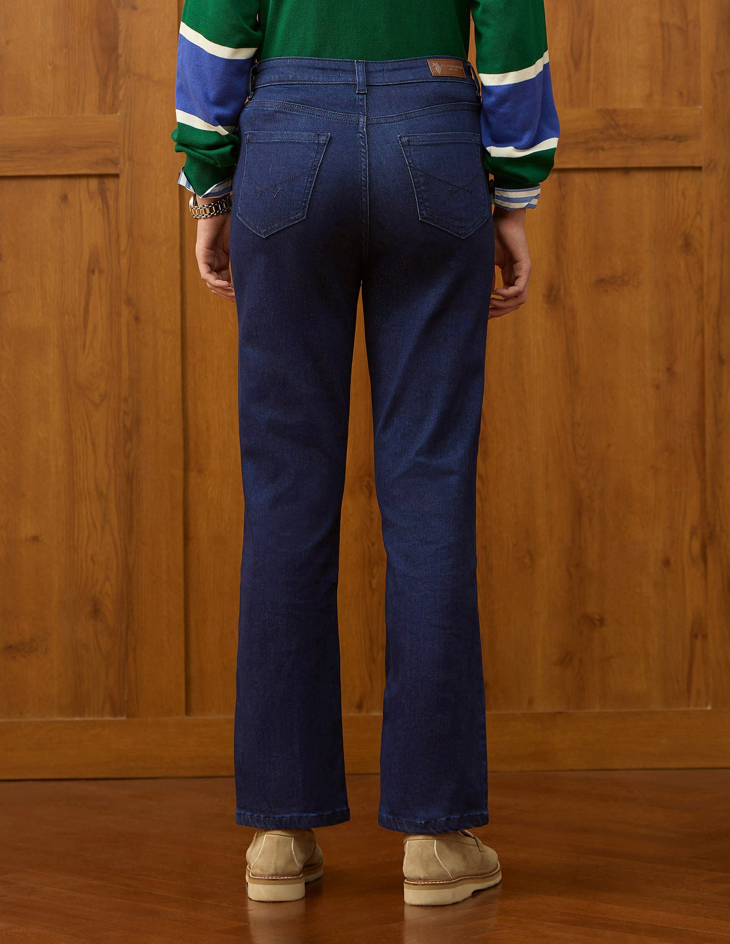 High Rise Straight Fit Jeans Dark Blue - U.S. POLO ASSN. | Large