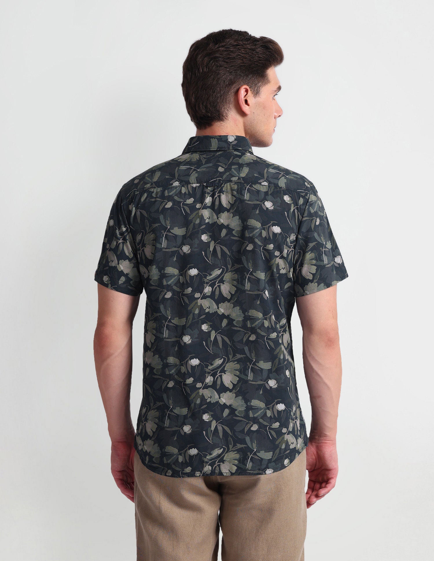 Floral Print Slim Fit Shirt Navy - U.S. POLO ASSN. | Large