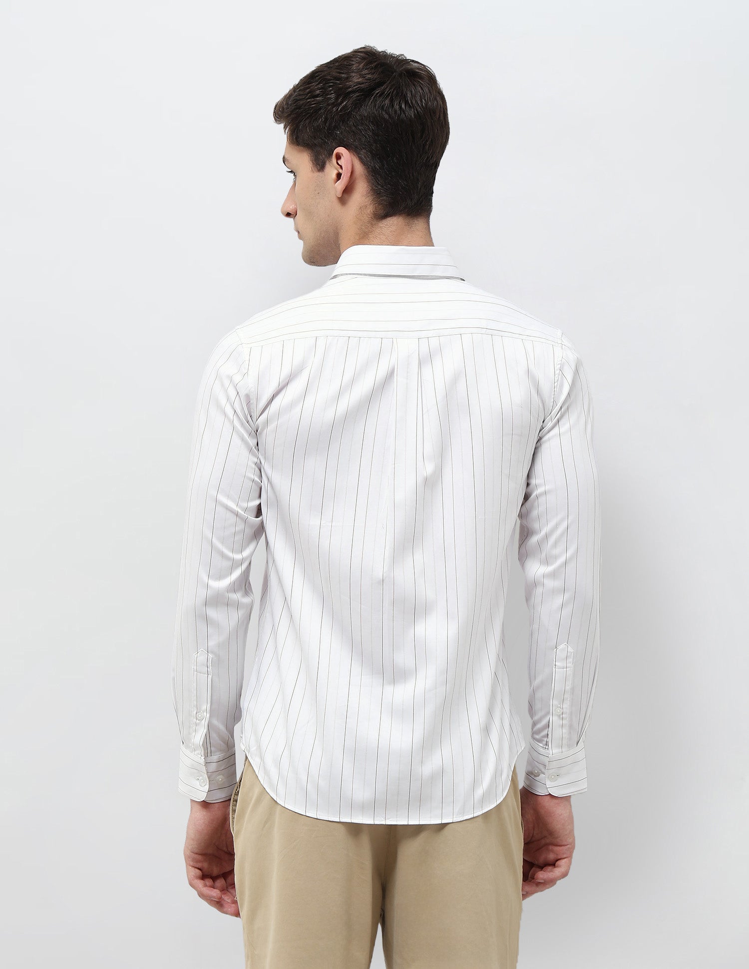 Vertical Striped Regular Fit Shirt Off White - U.S. POLO ASSN. | Large