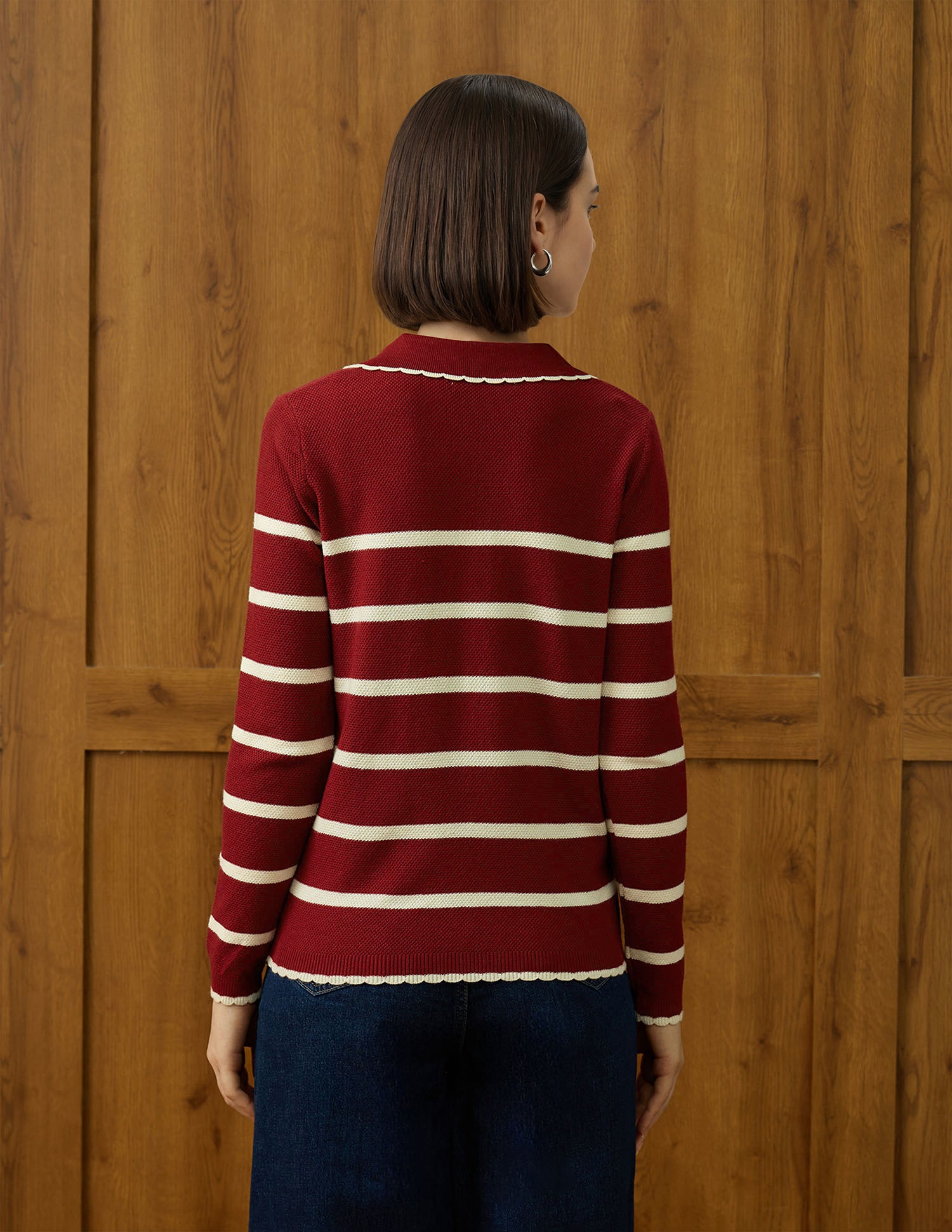 Horizontal Striped Ribbed Knit Sweater Red - U.S. POLO ASSN. | Large