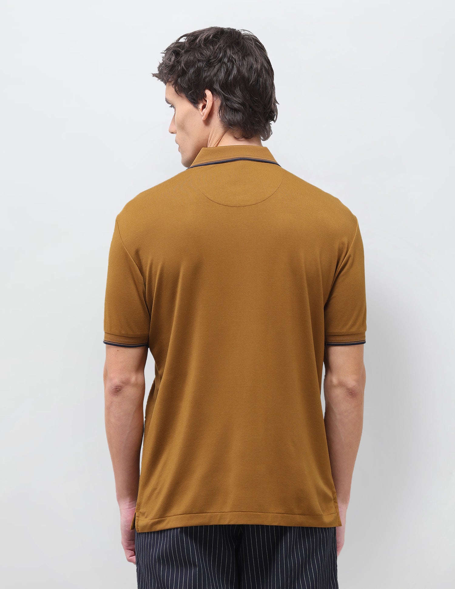 Solid Slim Fit Polo Shirt Gold - U.S. Polo Assn. India | Large