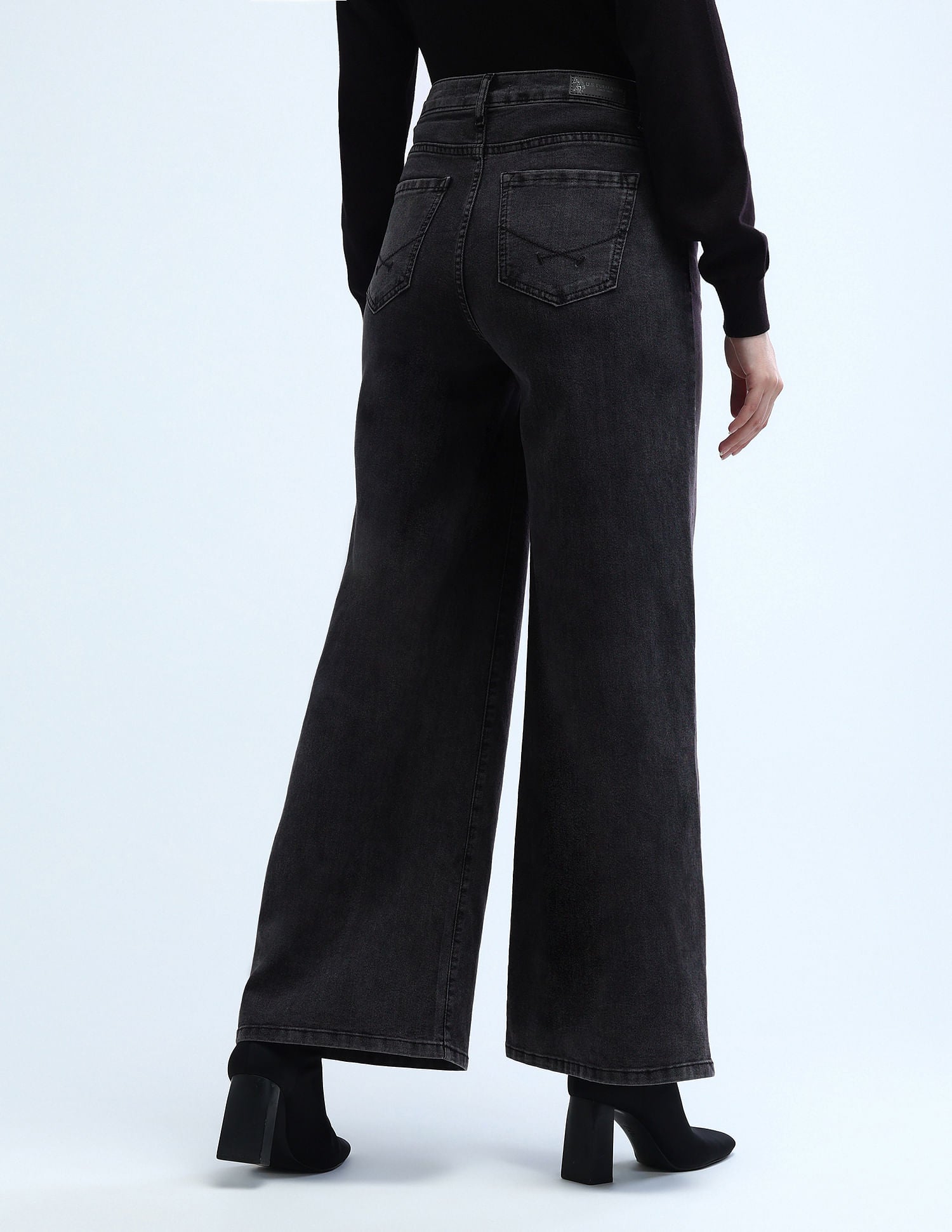 High Rise Ultra Wideleg Jeans Dark Grey - U.S. POLO ASSN. | Large