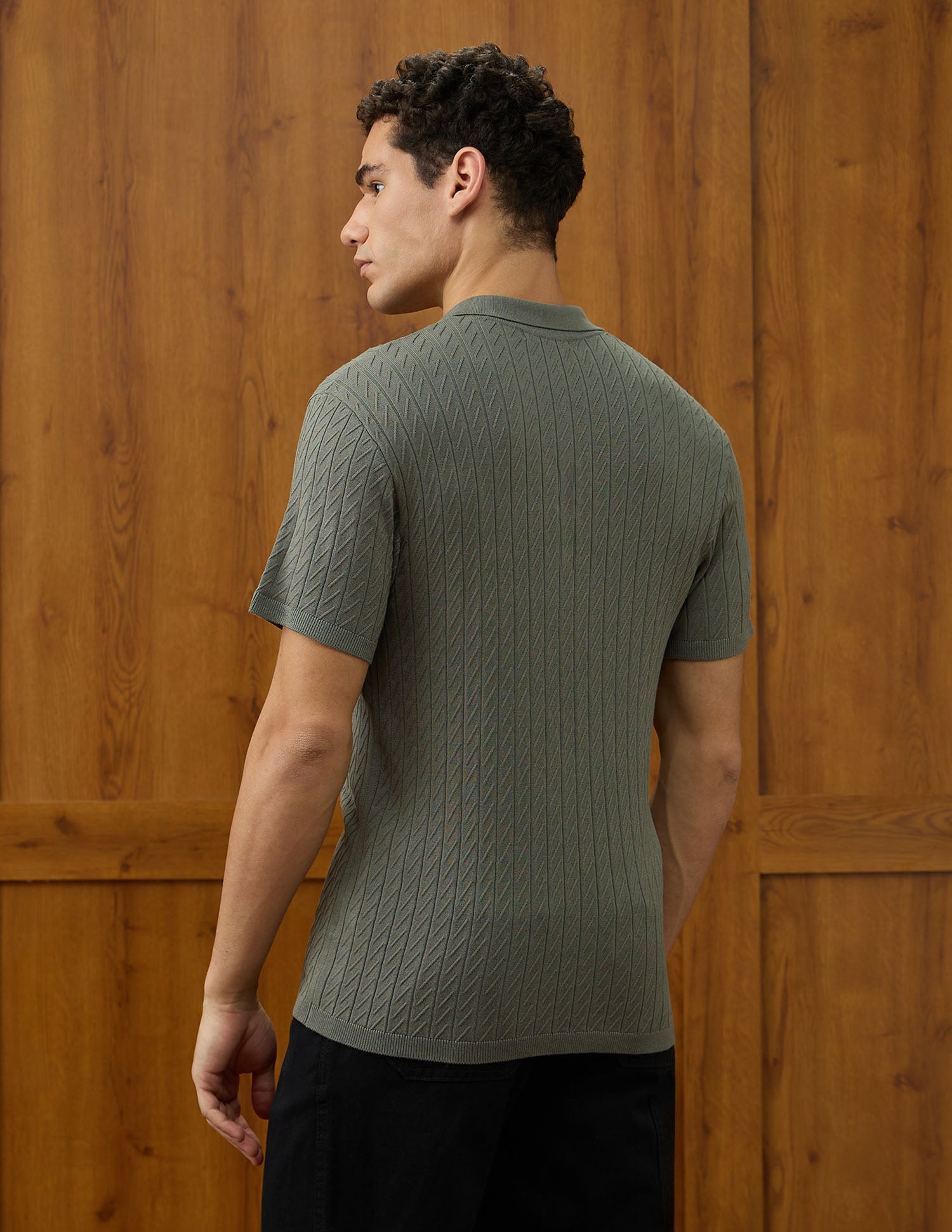 Patterned Knit Equestrian Aisle Theater Polo Shirt Light Green - U.S. POLO ASSN. | Large