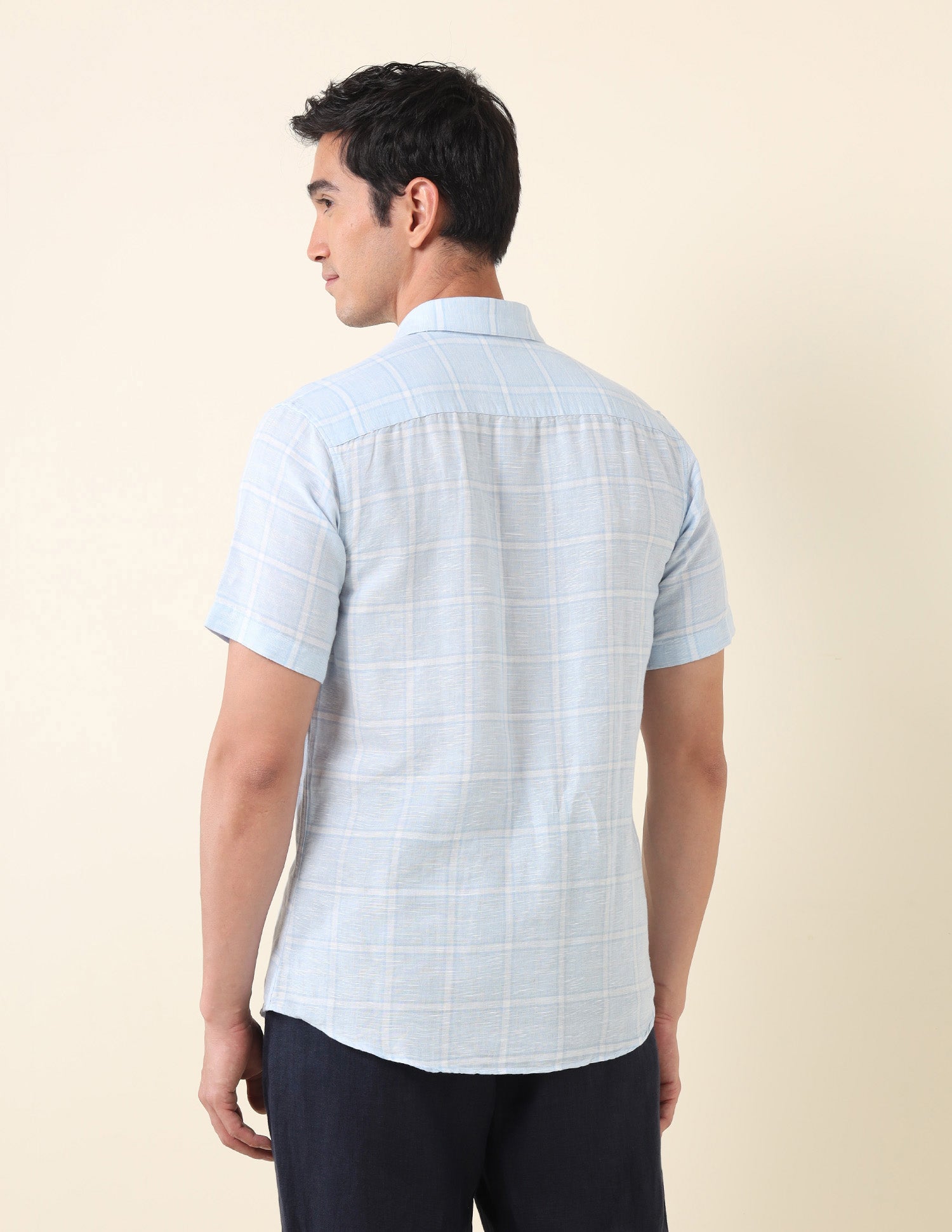 Grid Tattersall Checked Tailored Fit Shirt Light Blue - U.S. Polo Assn. India | Large