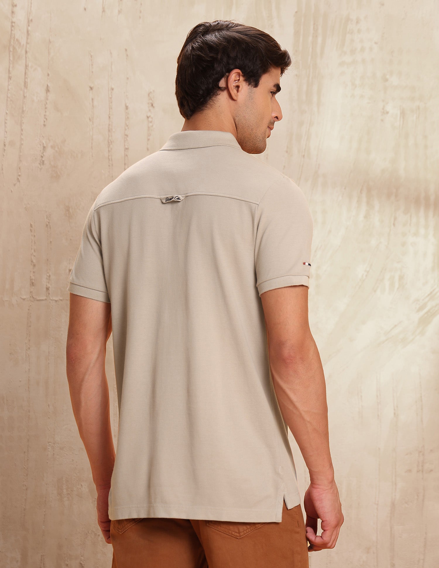 Textured Muscle Fit Polo Shirt Beige - U.S. POLO ASSN. | Large