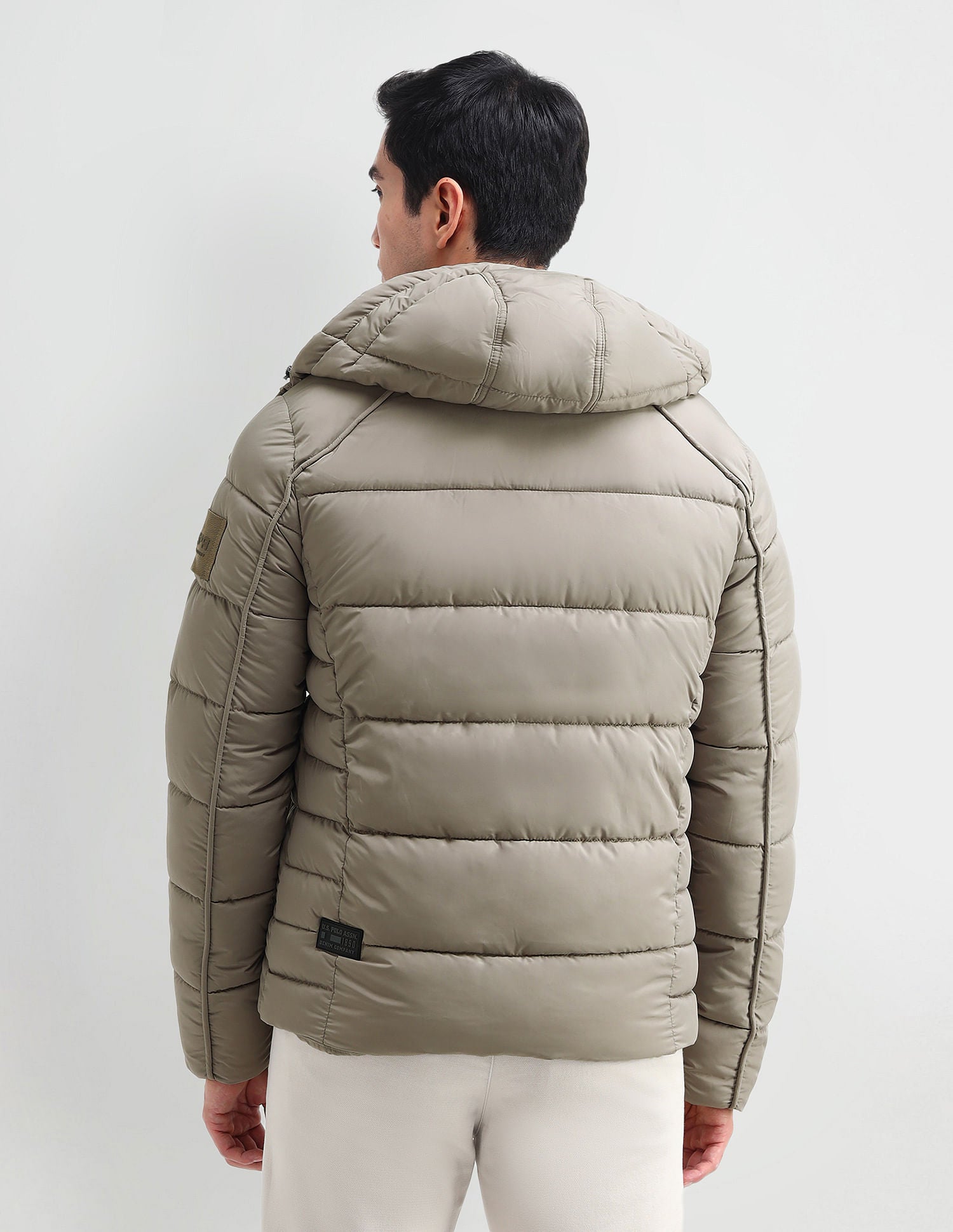 Regular Fit Solid Puffer Jackets Mousse - U.S. POLO ASSN. | Large