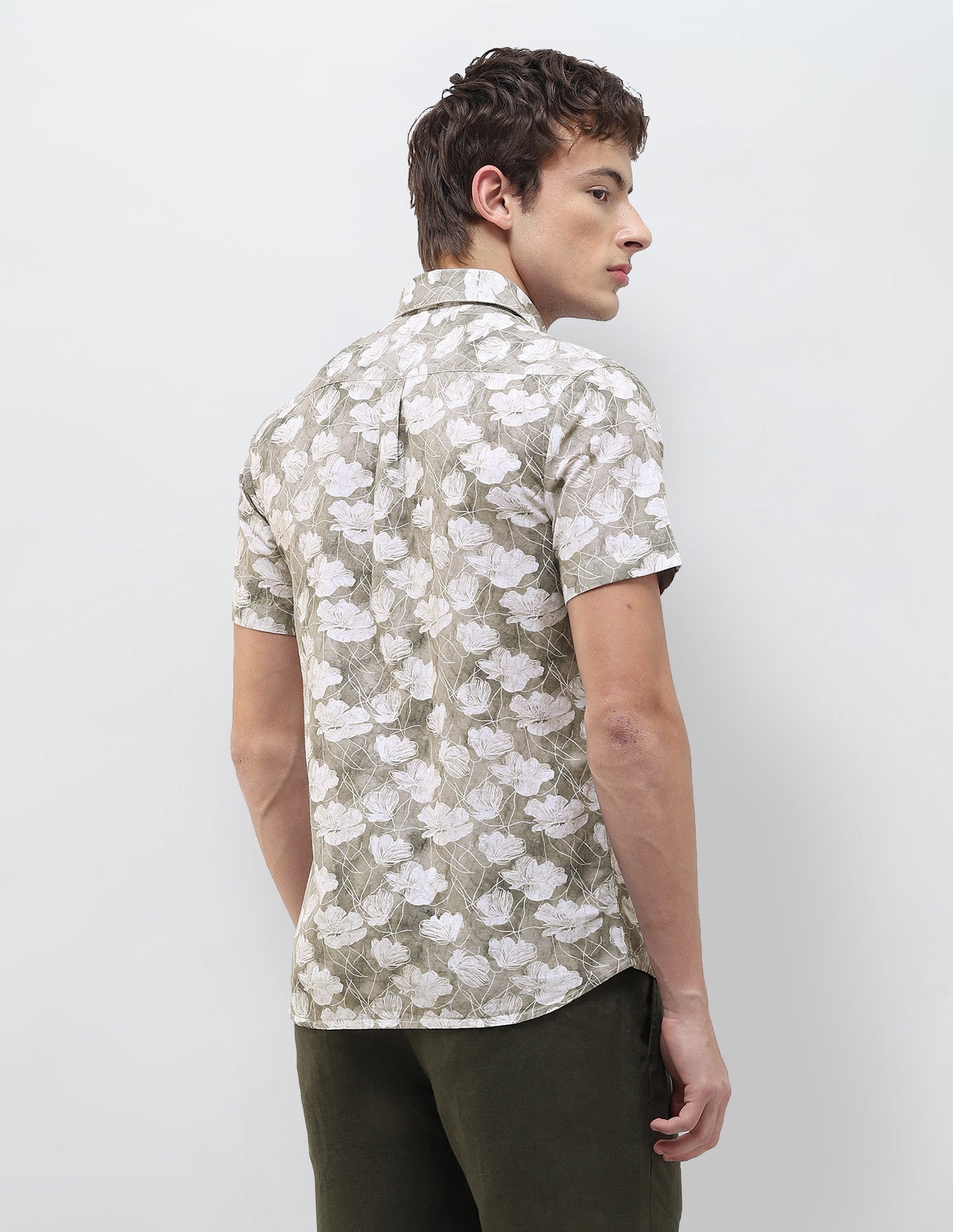 Floral Printed Regular Fit Shirt Sage - U.S. Polo Assn. India | Large