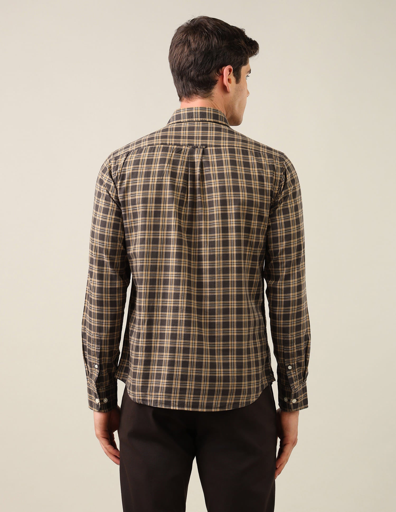 Twill Grid Tattersall Checked Shirt Brown - U.S. Polo Assn. India | Large