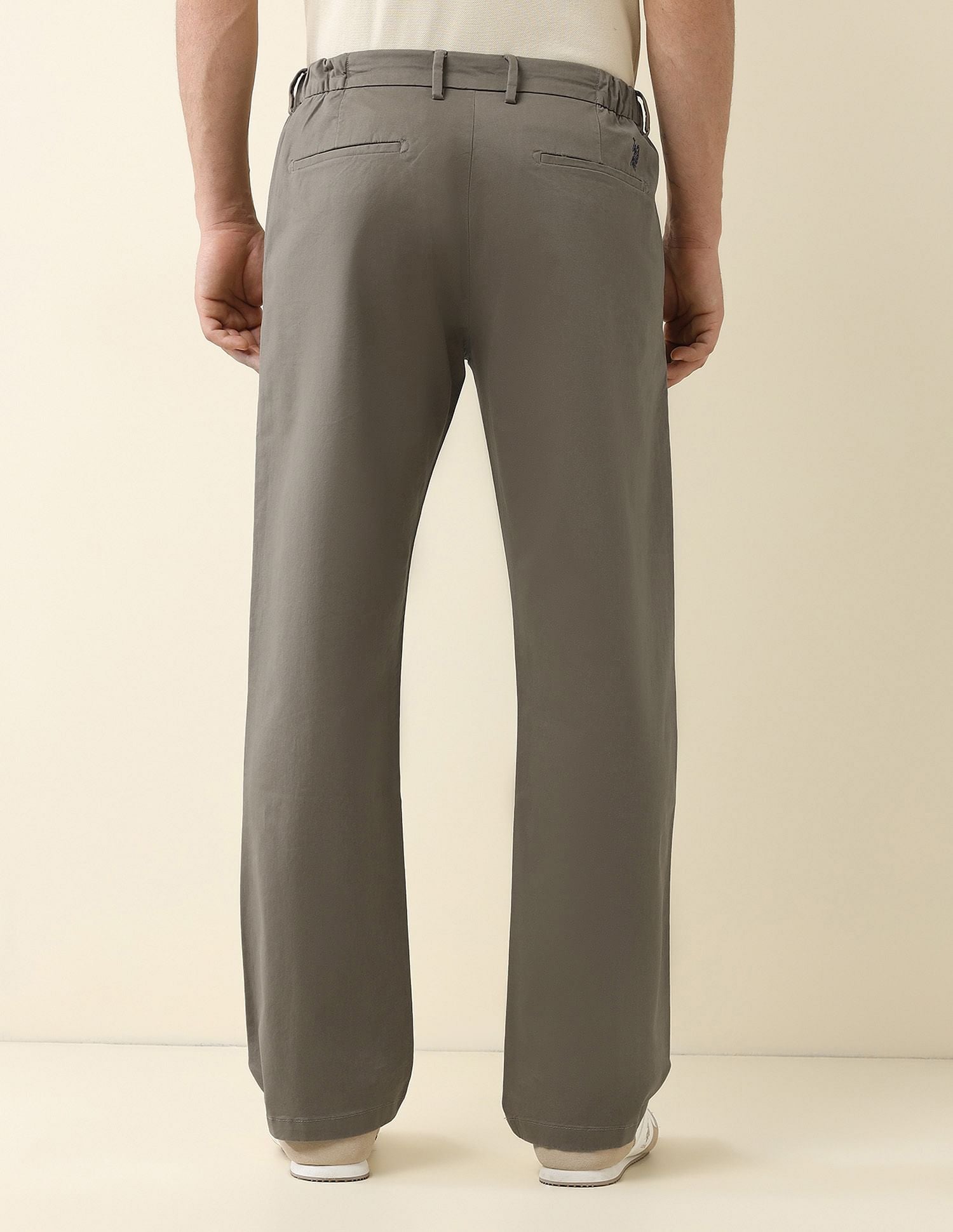 Straight Fit Solid Chinos Dark Brown - U.S. Polo Assn. India | Large