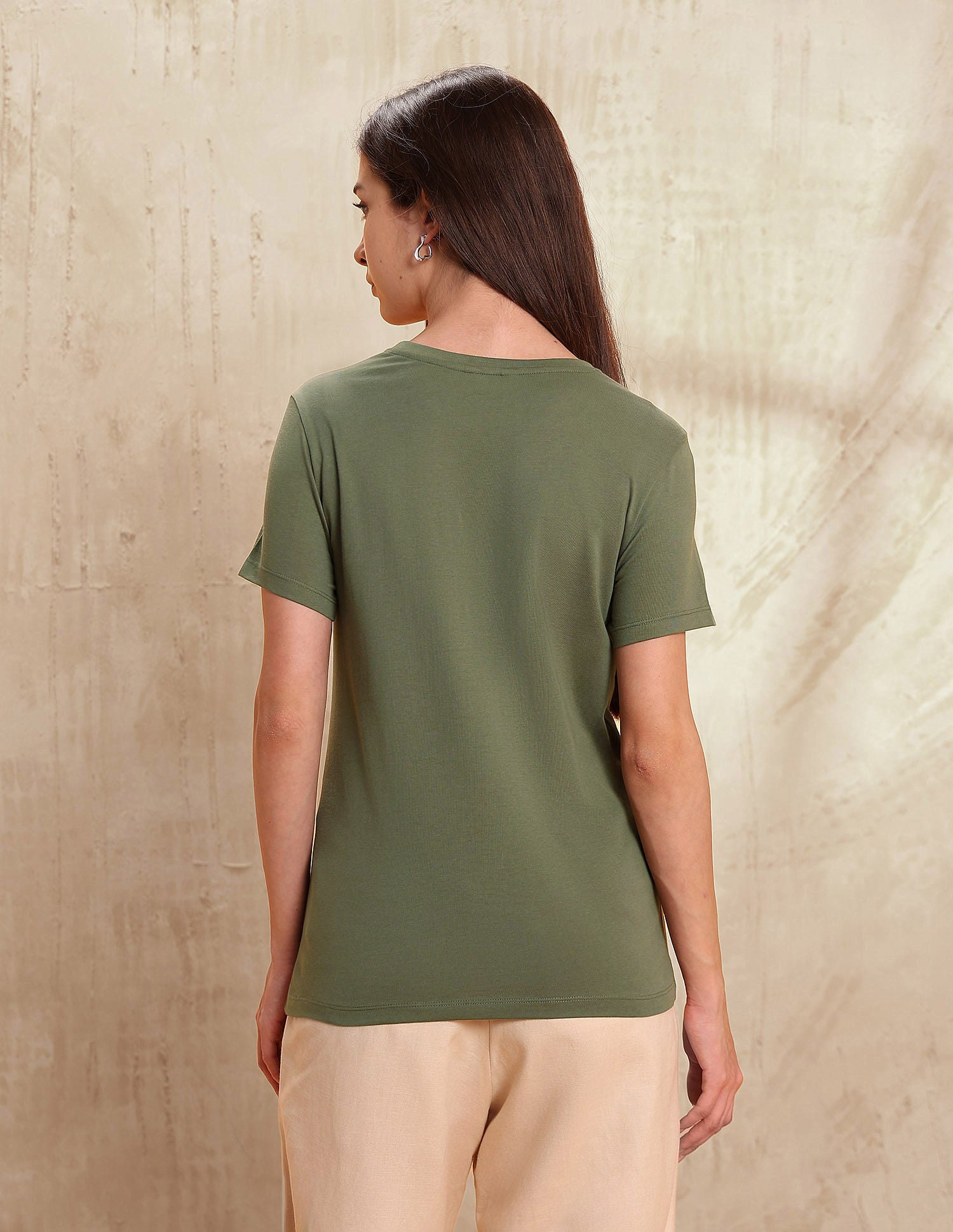 Foil Print Regular Fit Shirt Light Olive - U.S. POLO ASSN. | Large