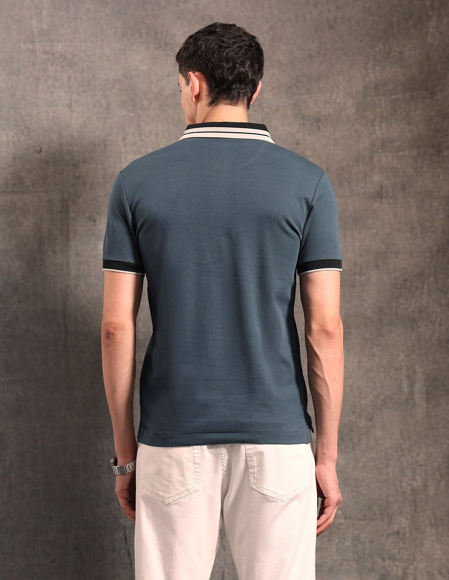 Solid Black & Gold Polo Shirt Teal - U.S. POLO ASSN. | Large