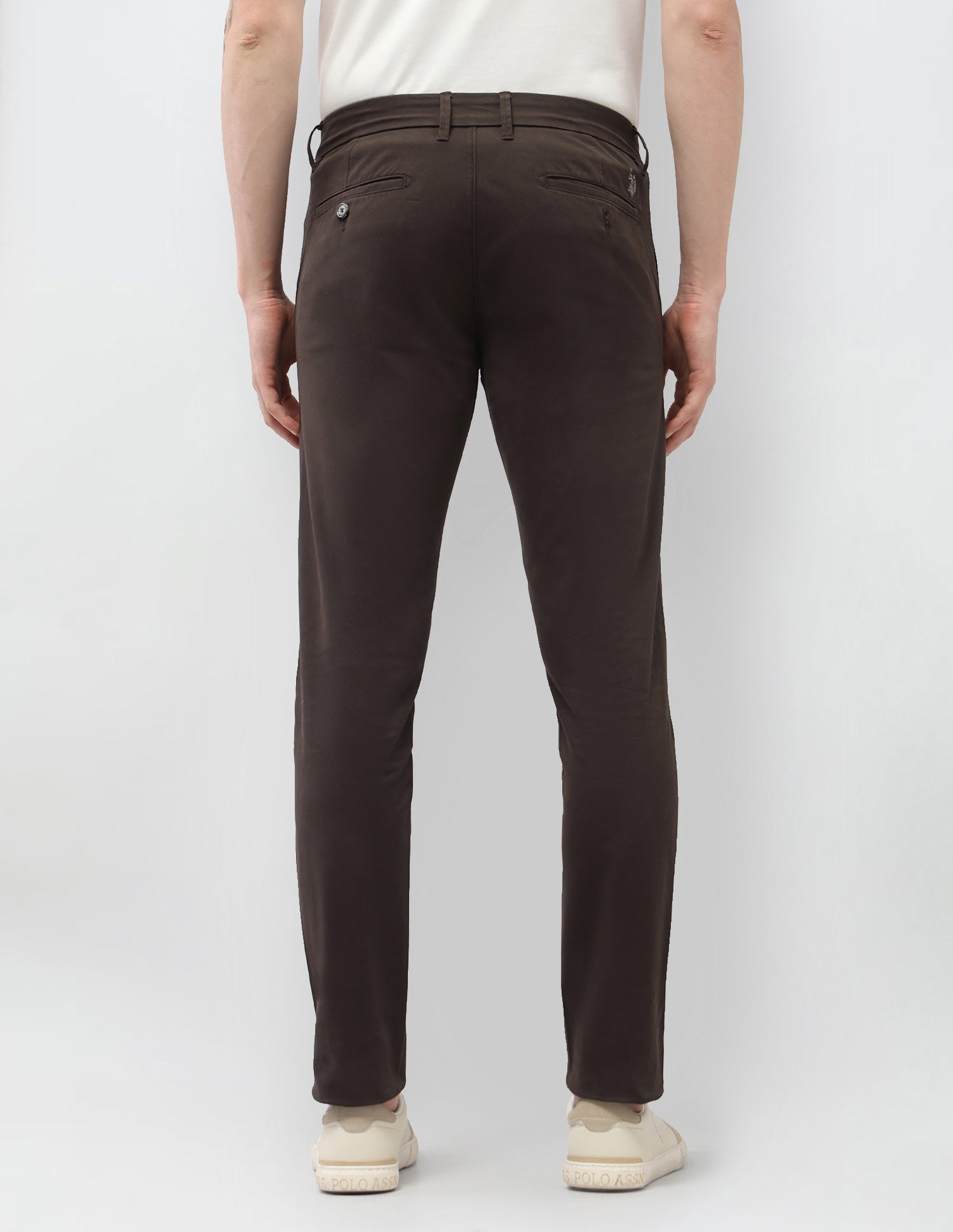 Austin Slim Fit Satin Trousers Dark Brown - U.S. Polo Assn. India | Large