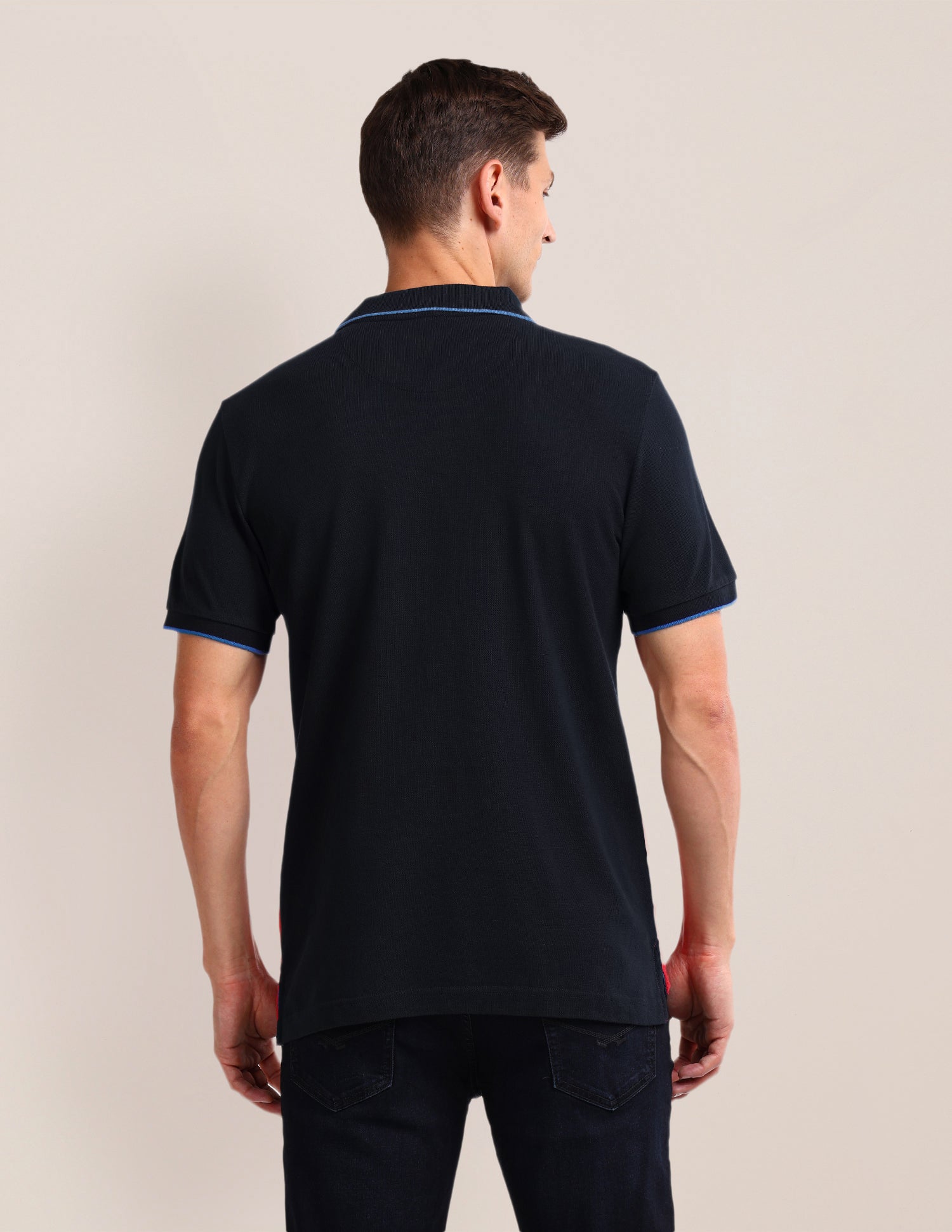 Colour Blocked Slim Fit Polo Shirt Navy - U.S. Polo Assn. India | Large