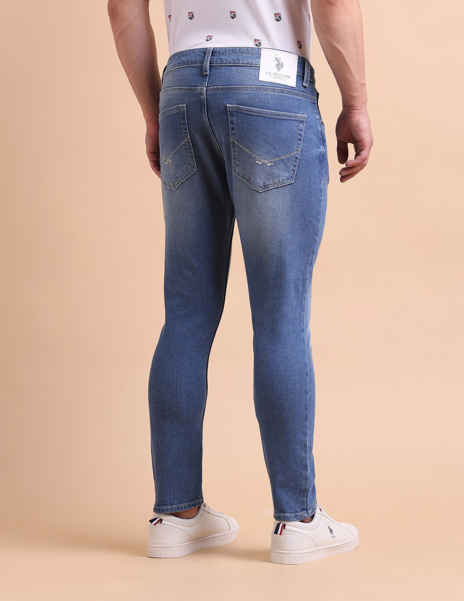 Henry Tapered Cropped Fit Blue Jeans Blue - U.S. POLO ASSN. | Large