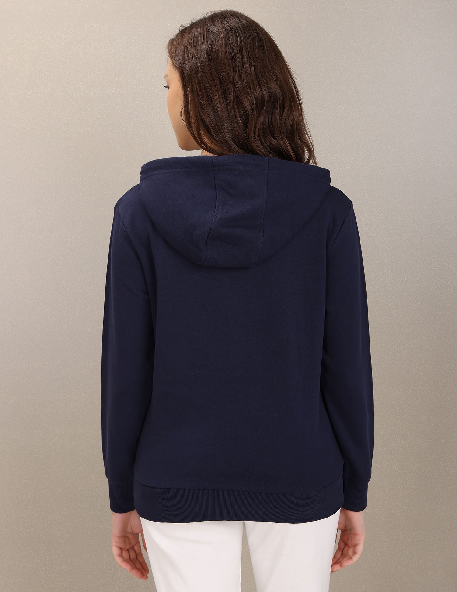 Hooded Typography Print Sweatshirt Navy - U.S. Polo Assn. India | Large
