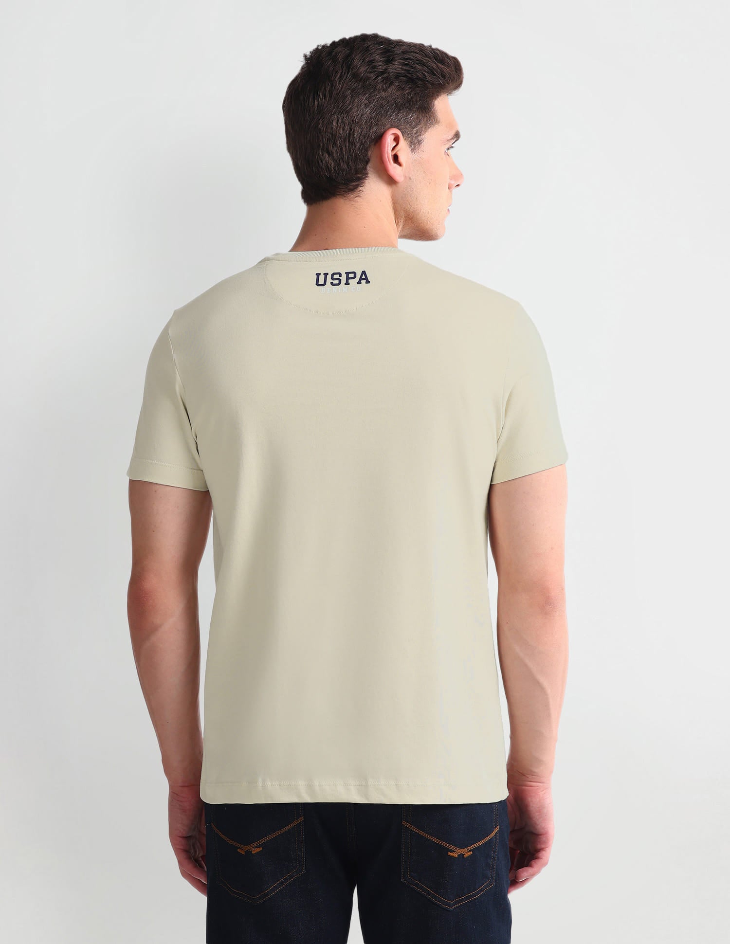 Muscle Fit Graphic T-Shirt Beige - U.S. Polo Assn. India | Large