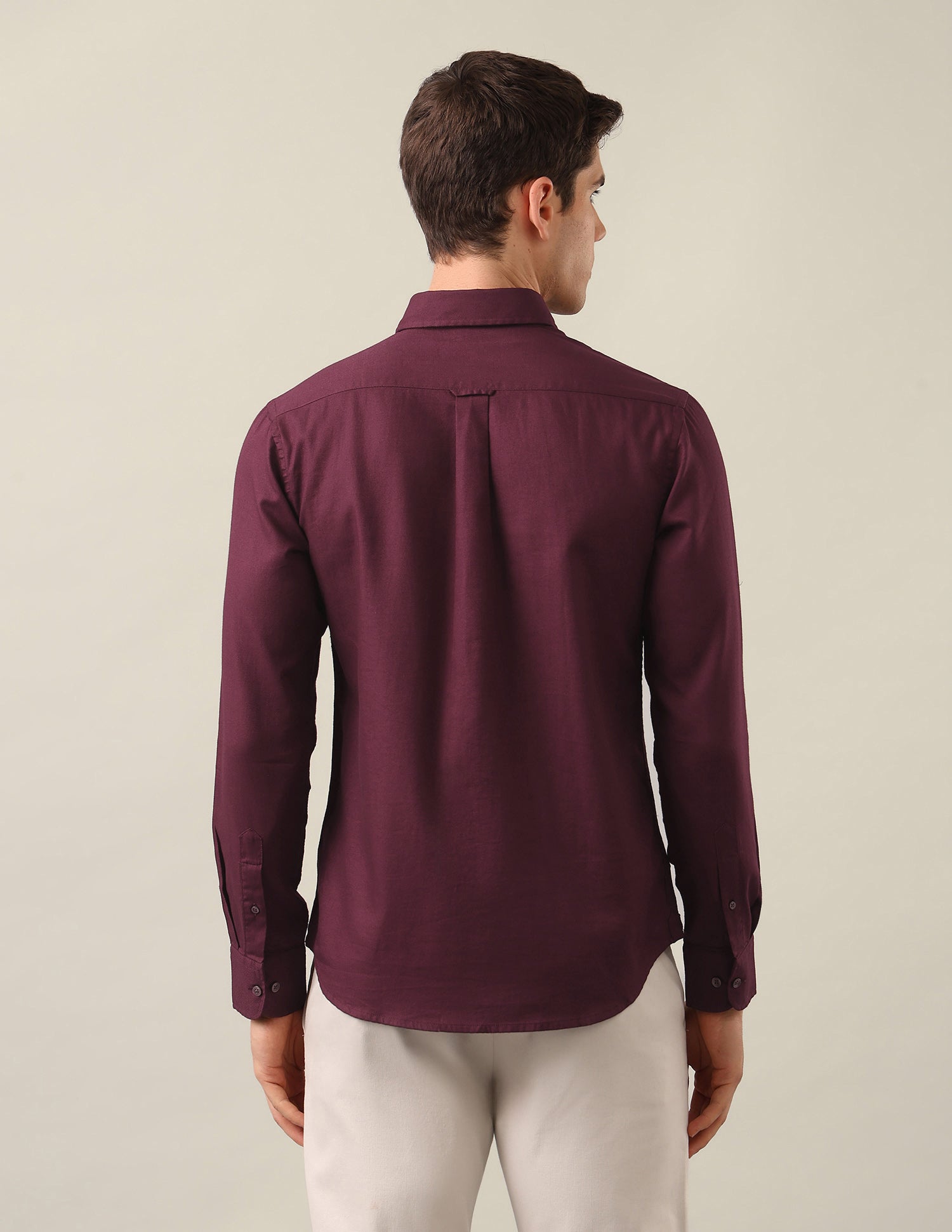 Tailored Fit Solid Shirt Maroon - U.S. Polo Assn. India | Large