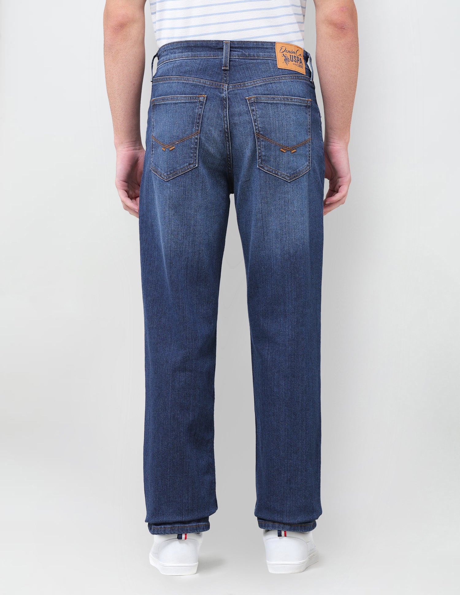 Shawn Relaxed Fit Blue Jeans Mid Blue - U.S. Polo Assn. India | Large