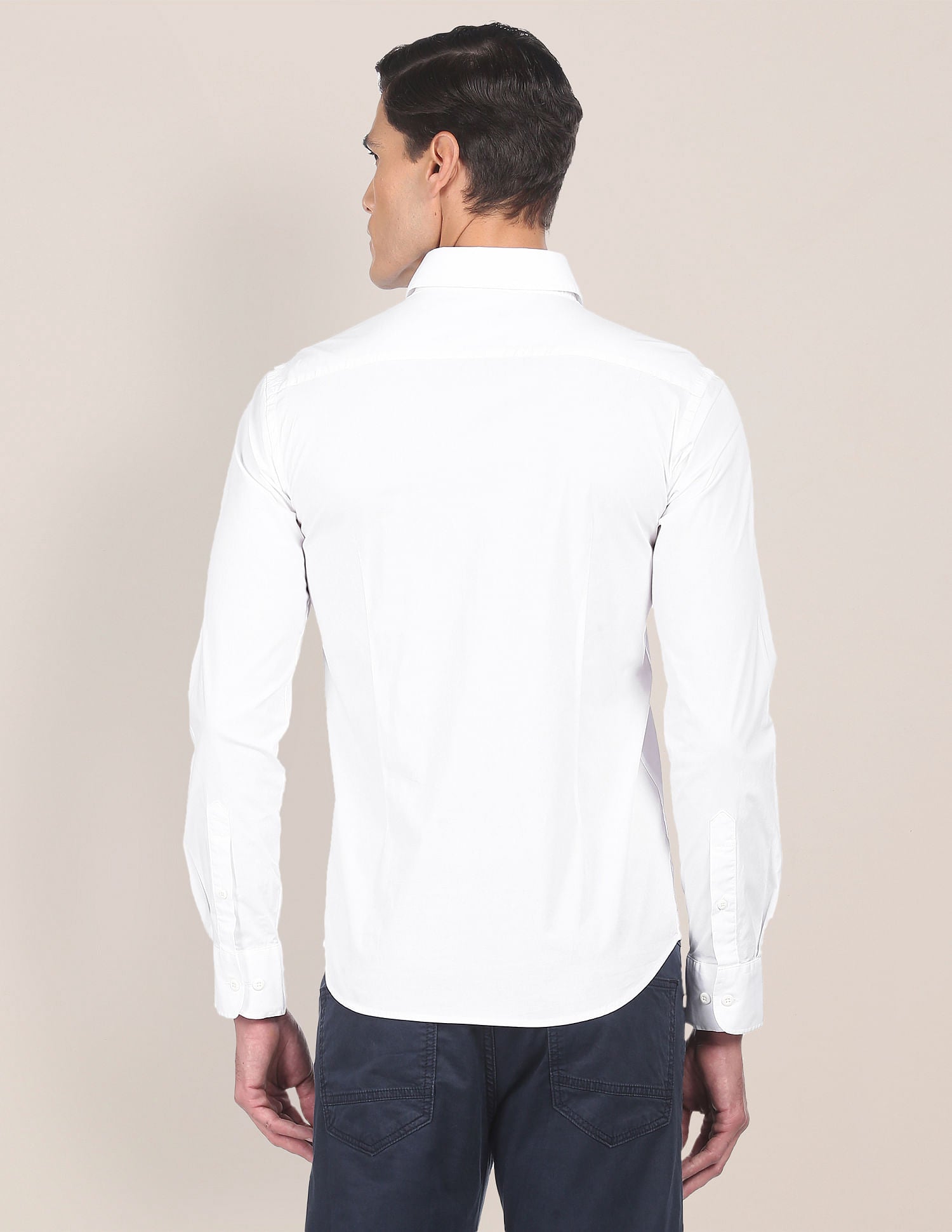 Men White Slim Fit Solid Casual Shirt – U.S. Polo Assn. India
