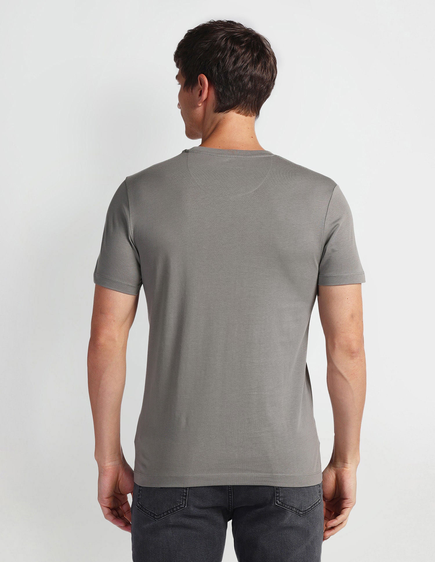 Brand Print Muscle Fit T-Shirt Dark Grey - U.S. POLO ASSN. | Large